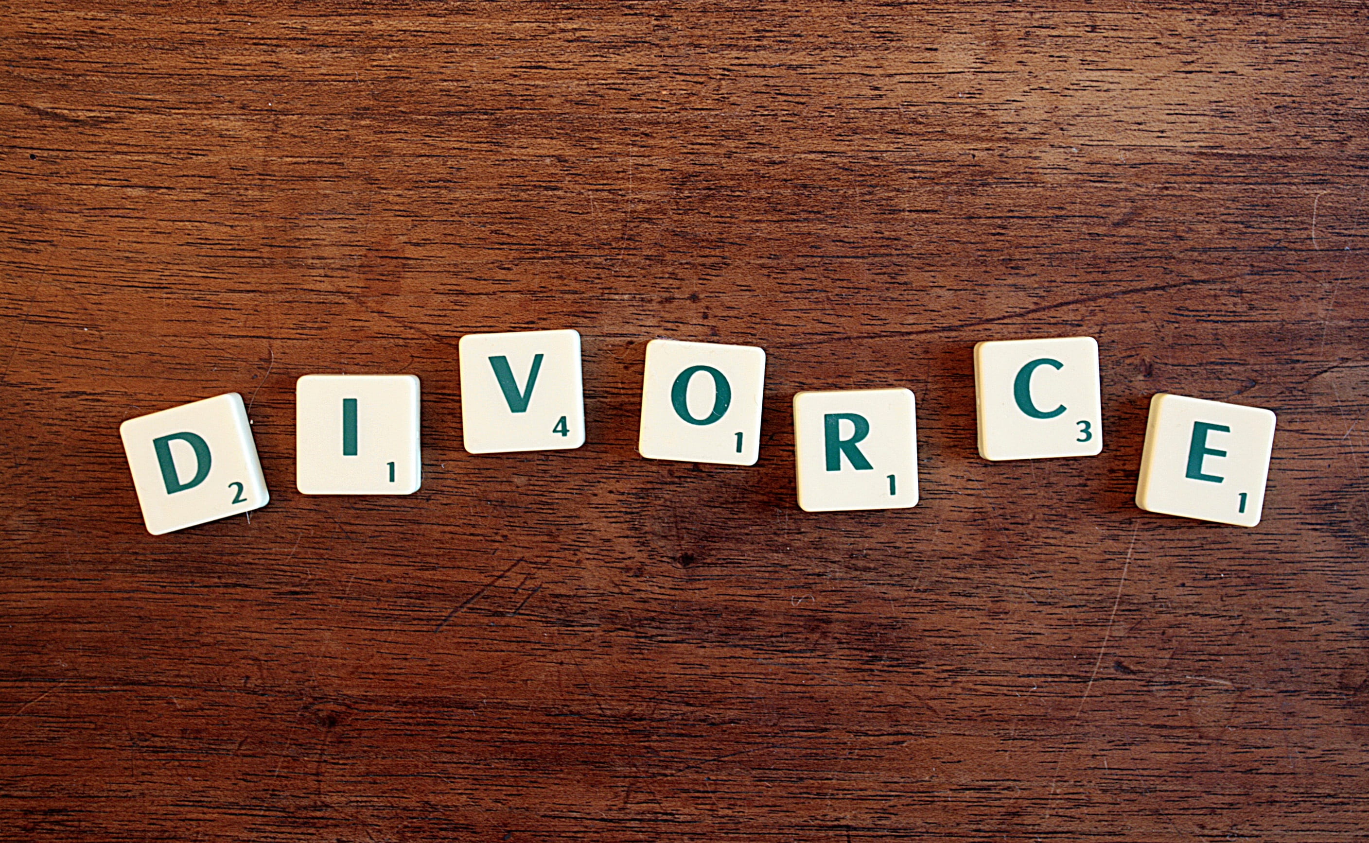 table, word, right, directly above, indoors, communication, single word, scrabble, letter, studio shot, toy block, text, capital letter, divorce, wood, HD Wallpaper