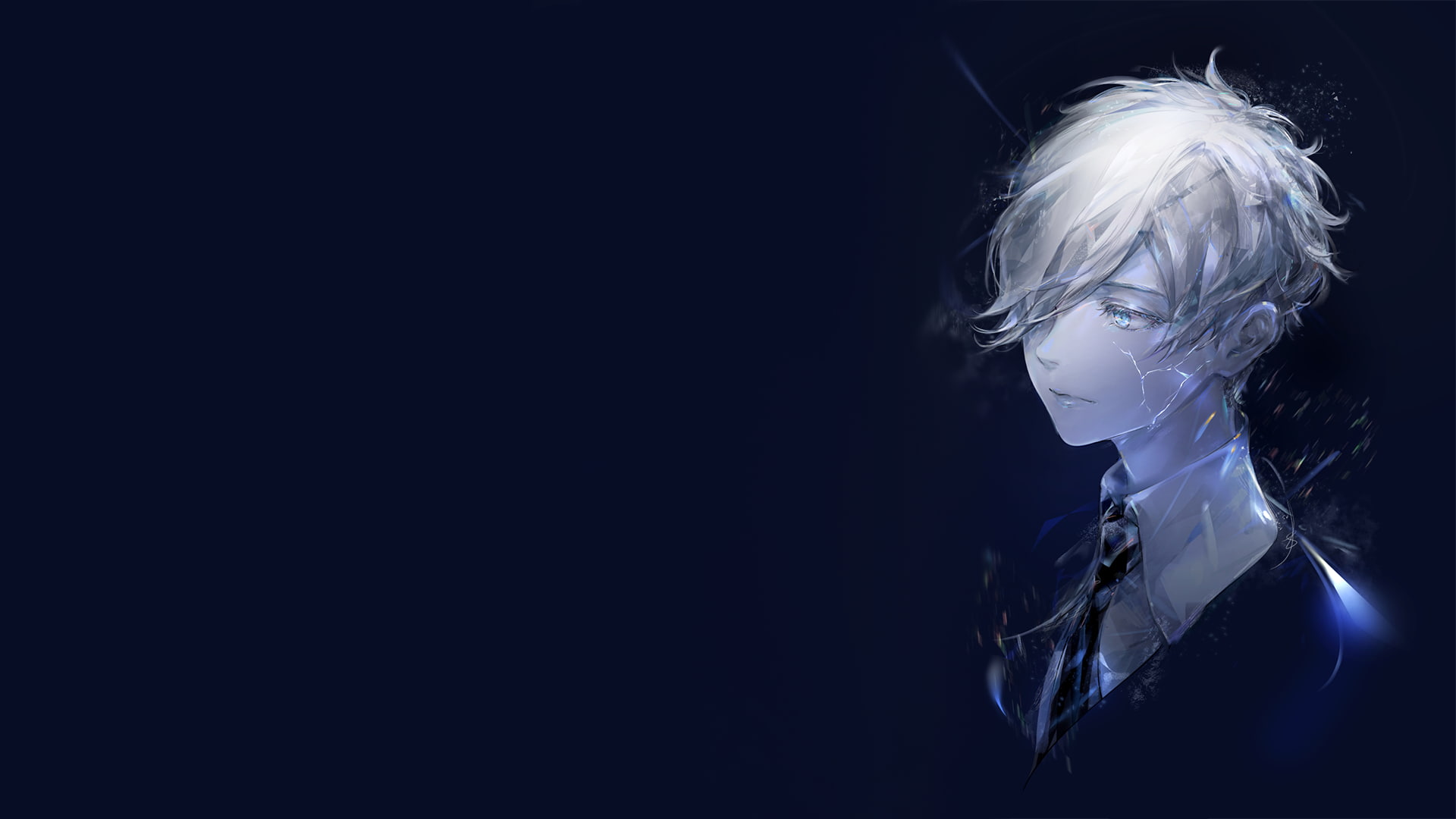 simple background, Houseki no kuni, Antarcticite (Houseki no Kuni), jewels, 1080P, HD Wallpaper