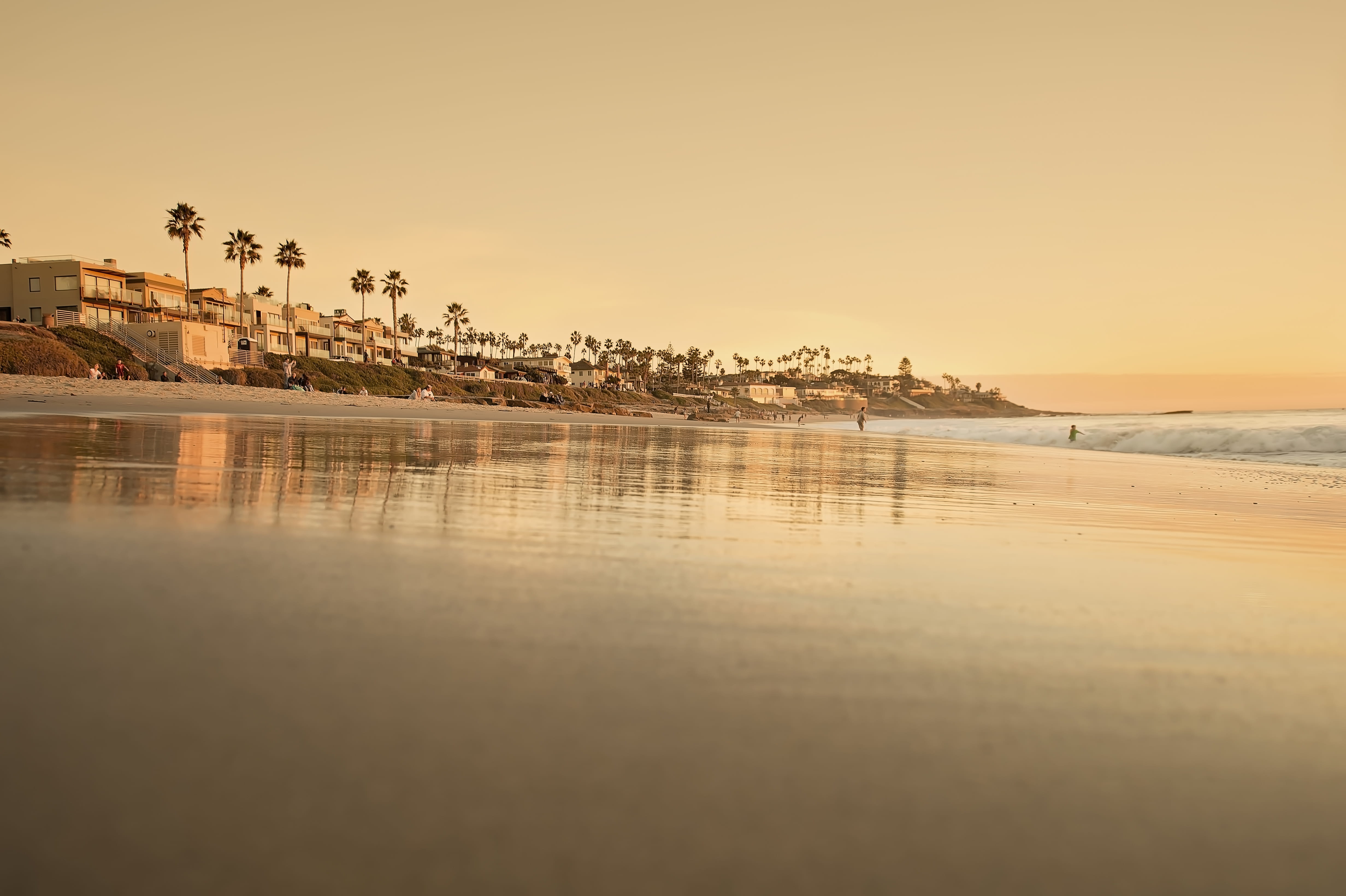 la jolla, beauty in nature, waterfront, built structure, reflection, tree, no people, water, scenics - nature, californium, tranquil scene, december, building exterior, HD Wallpaper