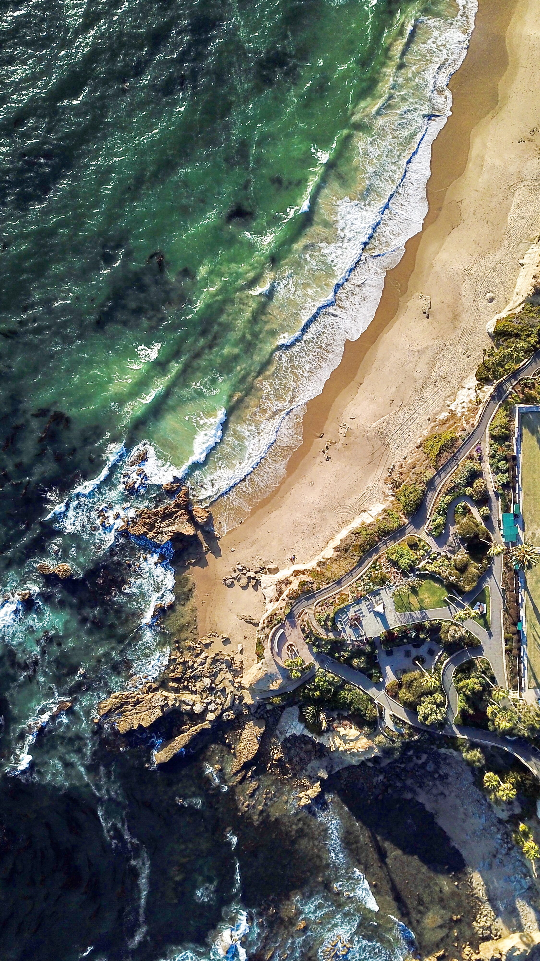 scenics - nature, tranquility, view, ocean, outdoors, flowing, no people, sea, aerial, flowing water, coast, land, solid, sport, wave, drone, break, shore, Phone HD Wallpaper