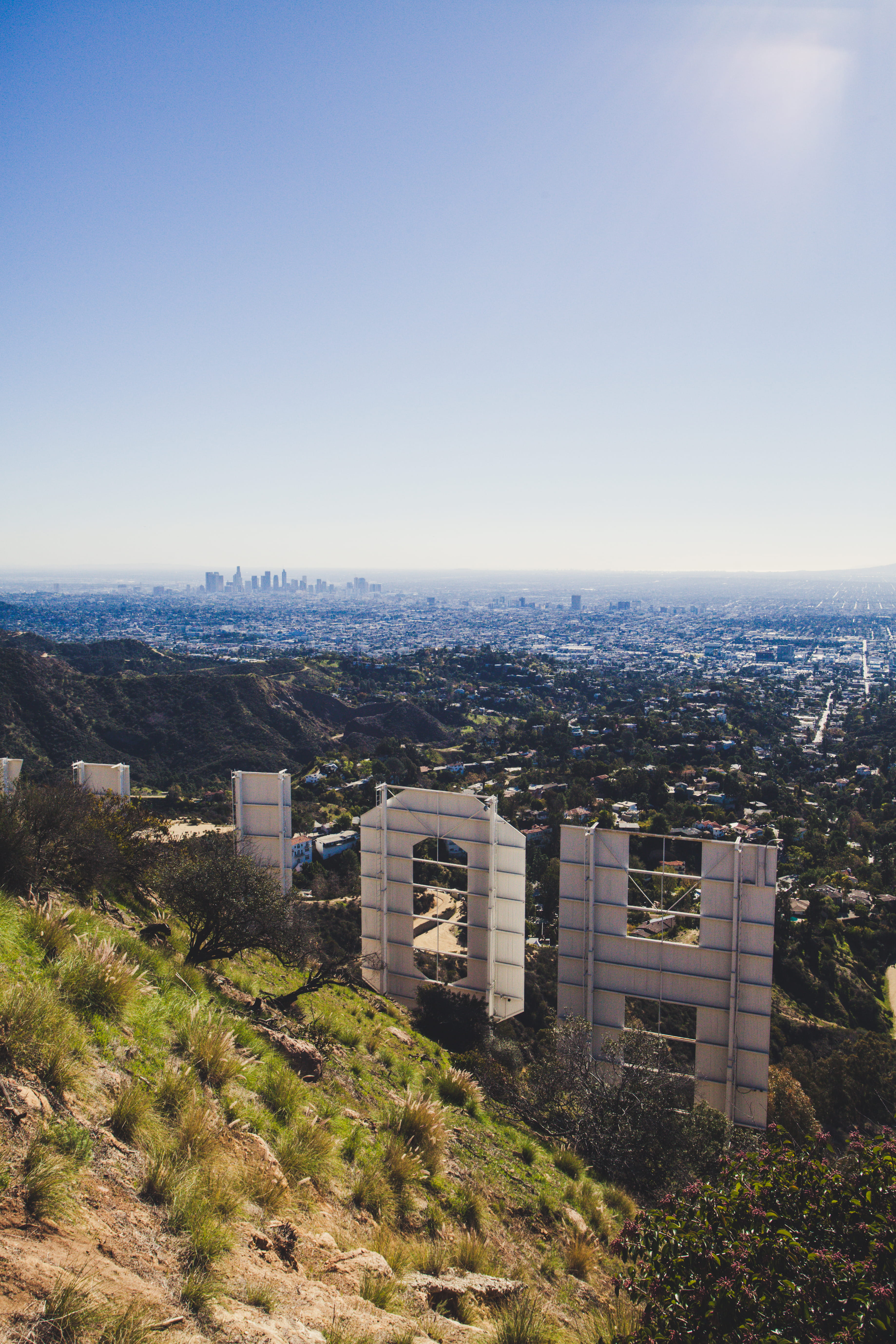 cityscape, la la land, la, outdoors, copy space, hollywood sign, clear sky, letters, built structure, building, landscape, sky, neighborhood, 5K, mountain, Phone HD Wallpaper
