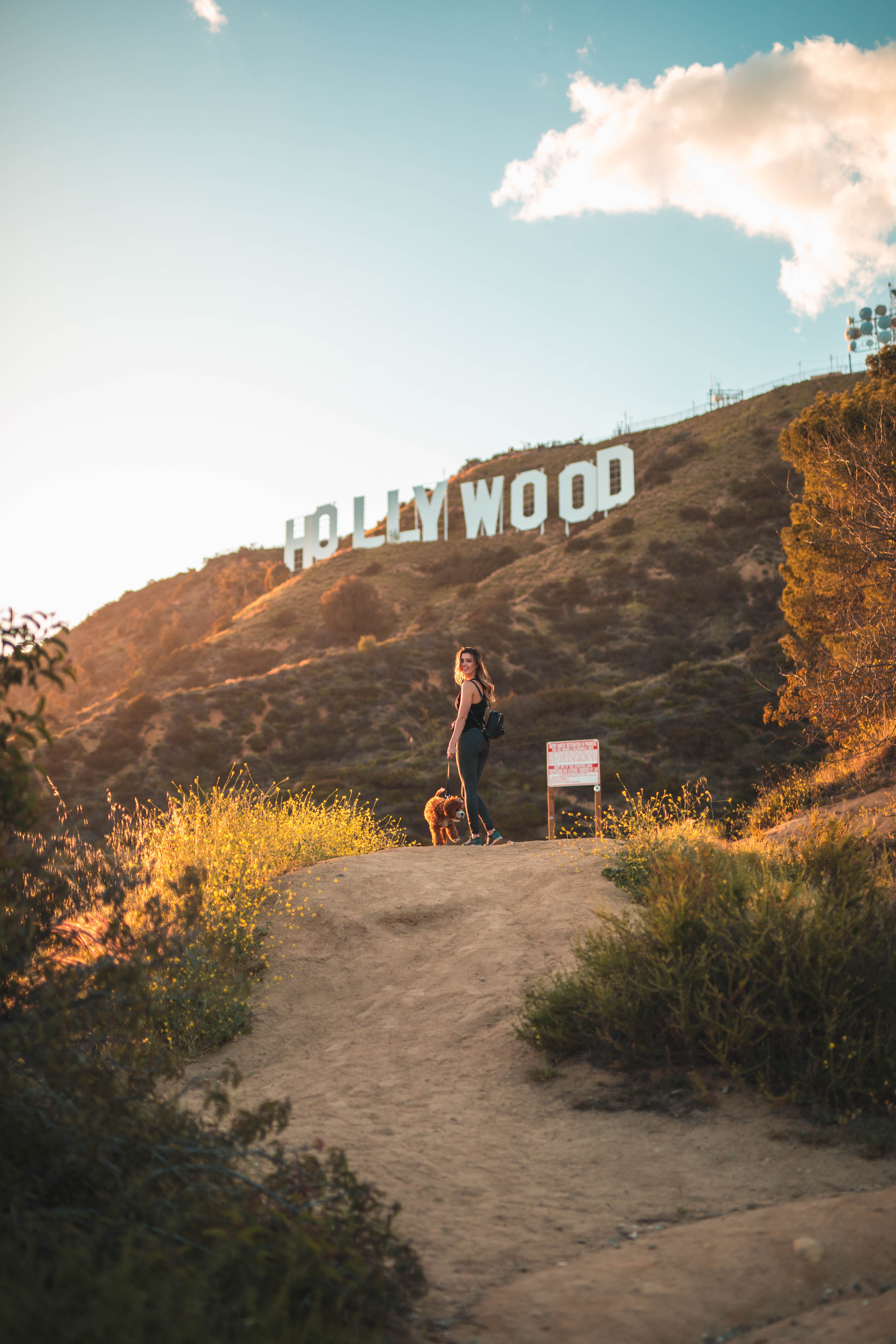 sky, city, real people, full length, field, adult, 5K, standing, trek, leisure activity, woman, sunlight, hike, brown, day, hollywood, tree, cloud - sky, Phone HD Wallpaper
