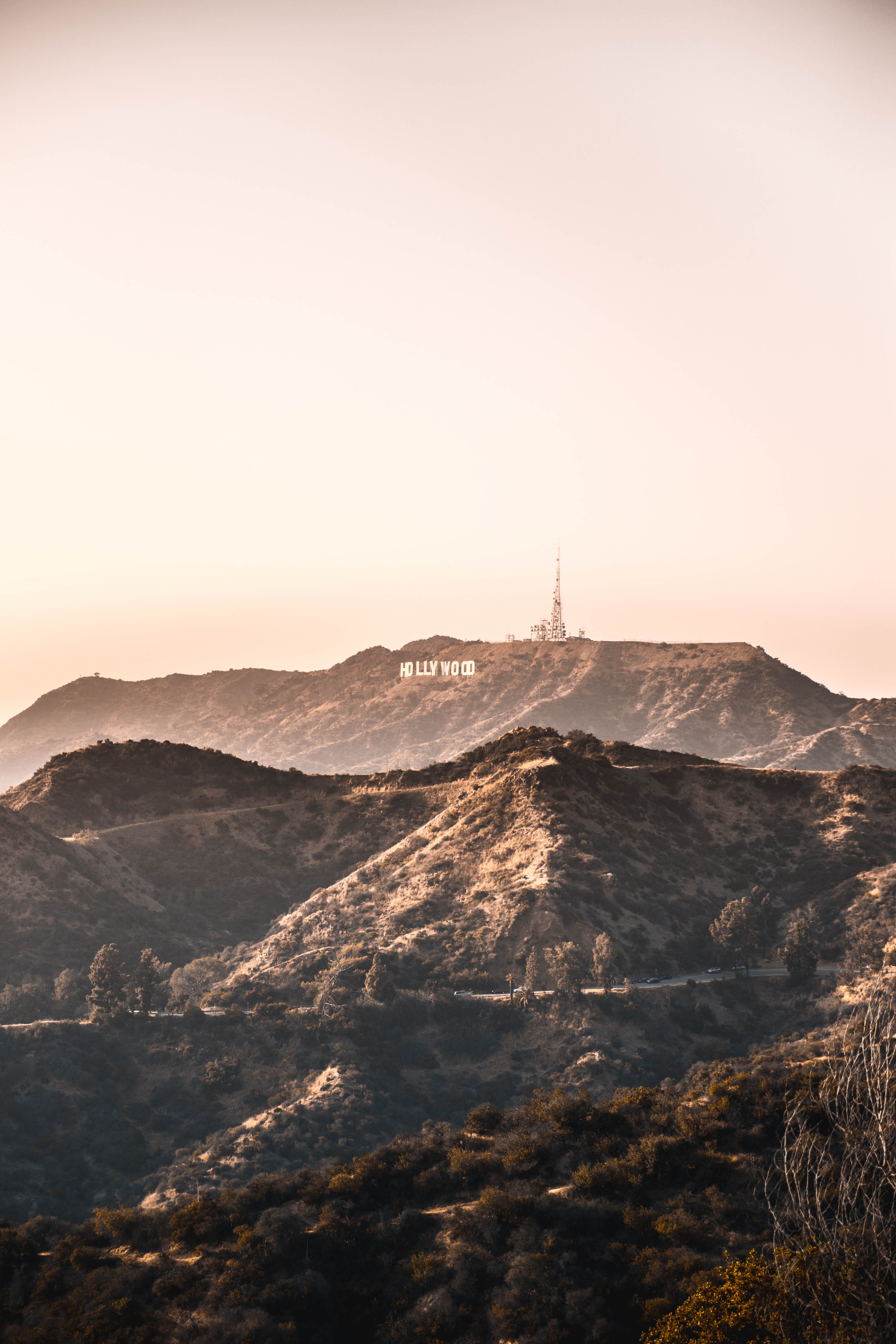 travel, environment, vintage, californium, no people, hollywood sign, mountain range, tranquility, scenics - nature, landscape, desert, tranquil scene, Phone HD Wallpaper