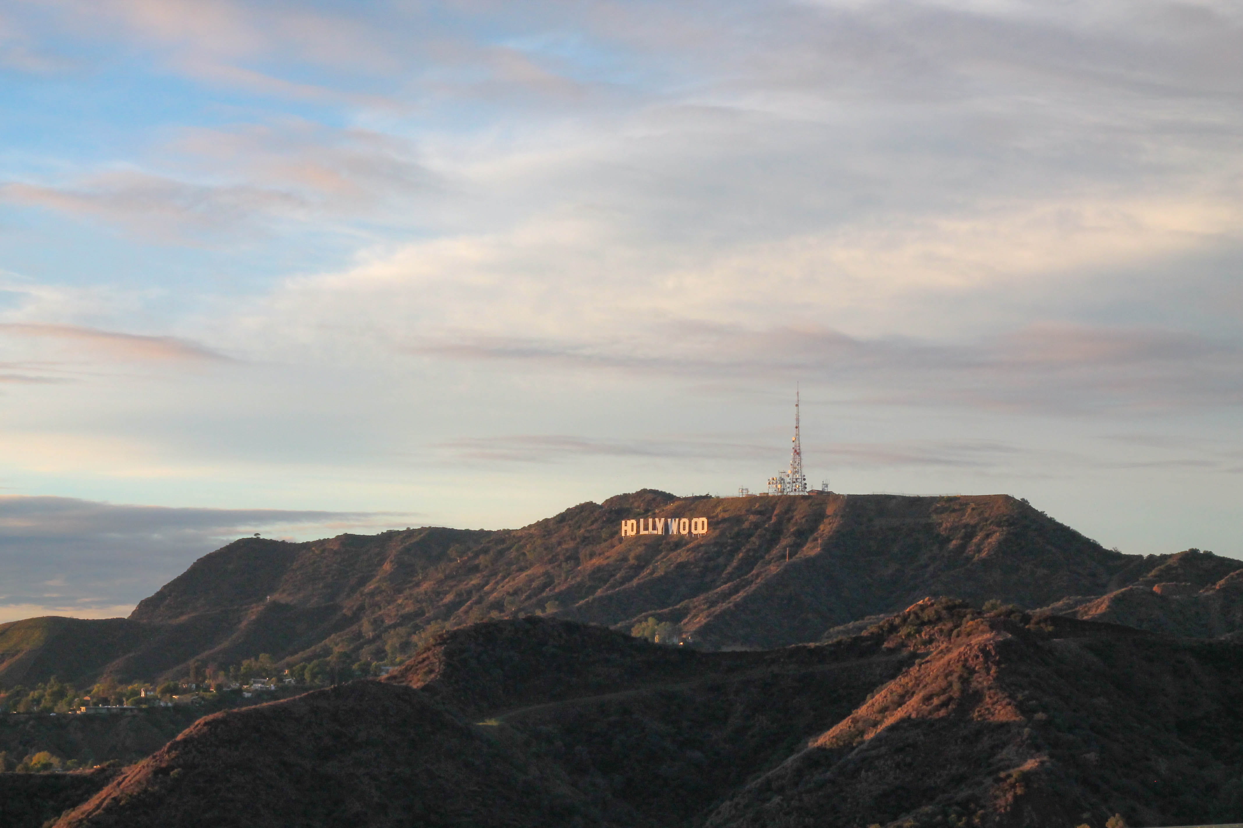 plateau, 4K, mesa, scenery, hollywood sign, united states, day, los angeles, tranquility, nature, tranquil scene, non-urban scene, idyllic, mountain range, HD Wallpaper