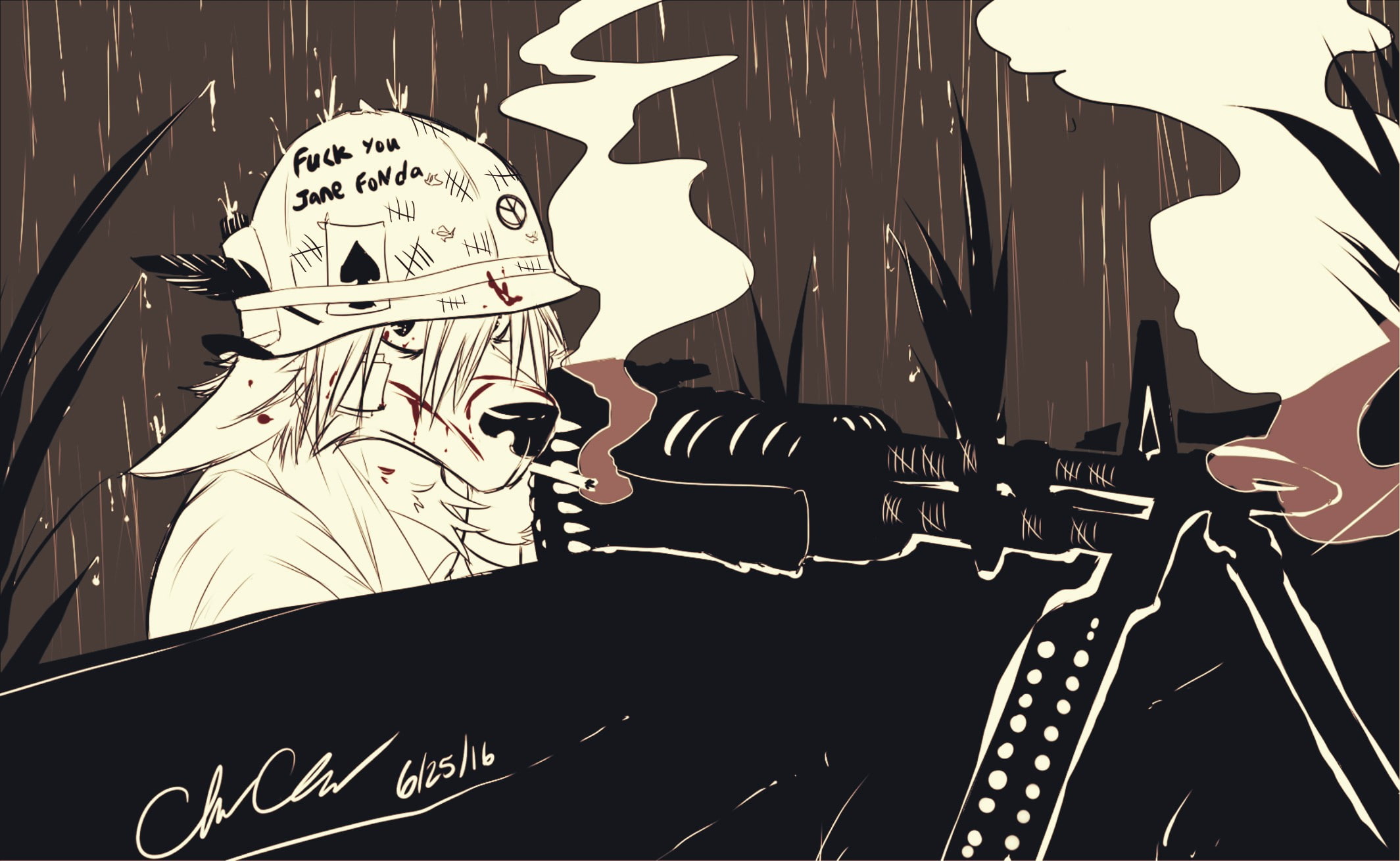 wall - building feature, no people, Vietnam War, furry, Anthro, western script, representation, 1080P, cigarettes, Ace of Spades, smoking, creativity, HD Wallpaper
