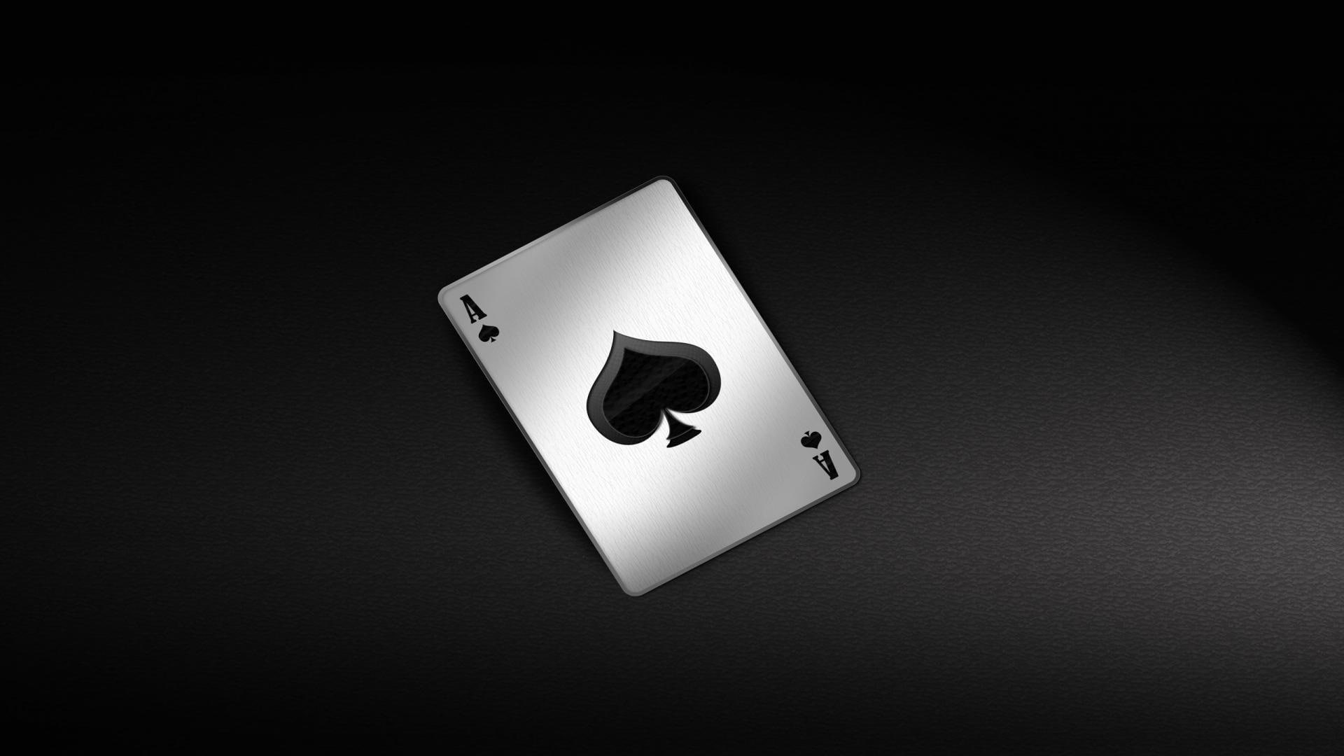 high angle view, luck, sign, arts culture and entertainment, 1080P, single object, black background, the suit, risk, indoors, communication, copy space, HD Wallpaper