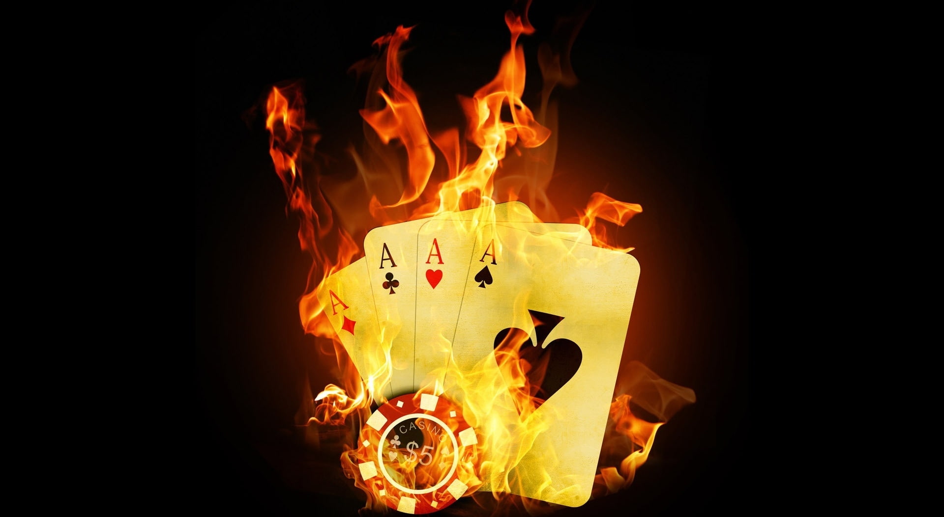 Elements, cards, studio shot, fire - natural phenomenon, heat - temperature, motion, night, black background, long exposure, ace, playing, flaming, Games/Poker, HD Wallpaper