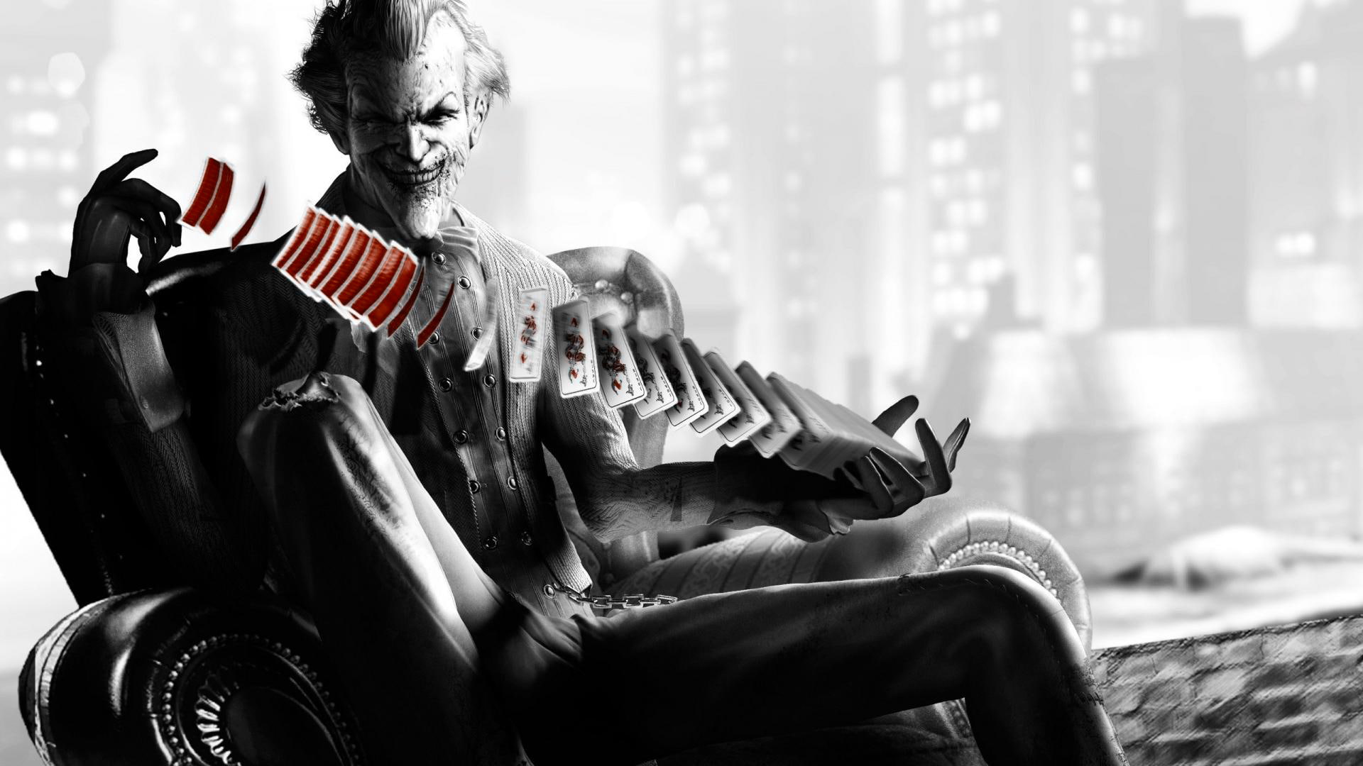 video games, playing, hd, joker, 1080P, batman, cards, HD Wallpaper