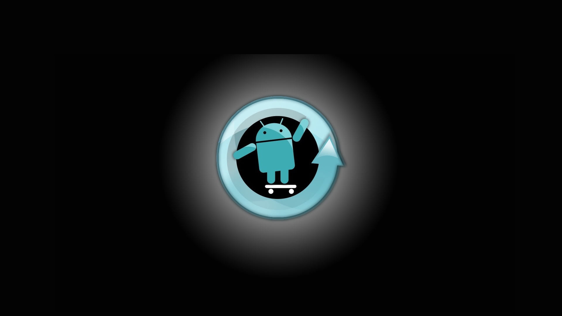symbol, cyanogenmod, black Color, protection, circle, black background, safety, firmware, studio shot, dark, no people, technology, representation, backgrounds, HD Wallpaper