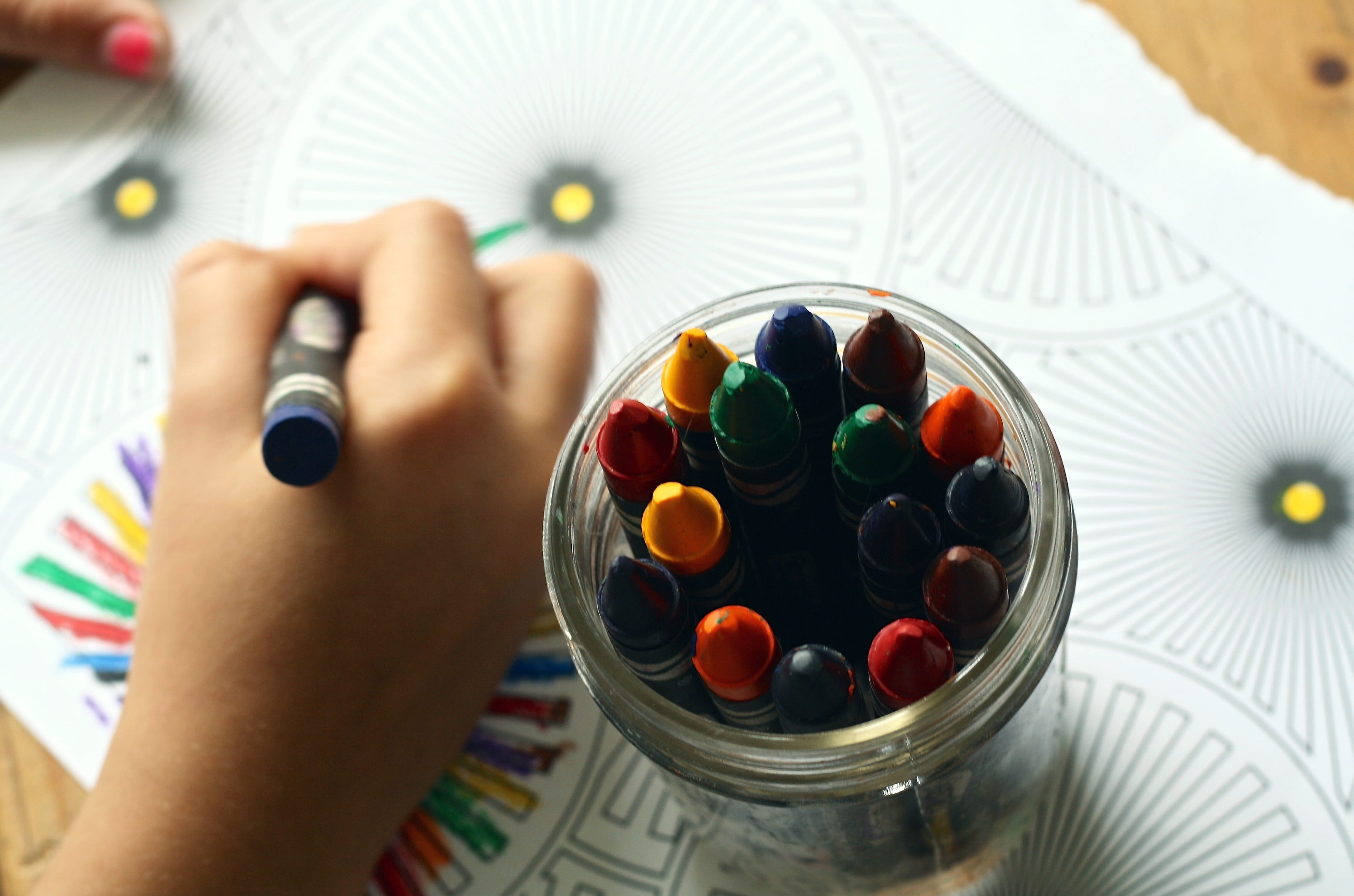 personal perspective, food, table, child, daycare, adult coloring book, hand, choice, children, book, human hand, candy, happy, playing, kindergarten, food and drink, HD Wallpaper