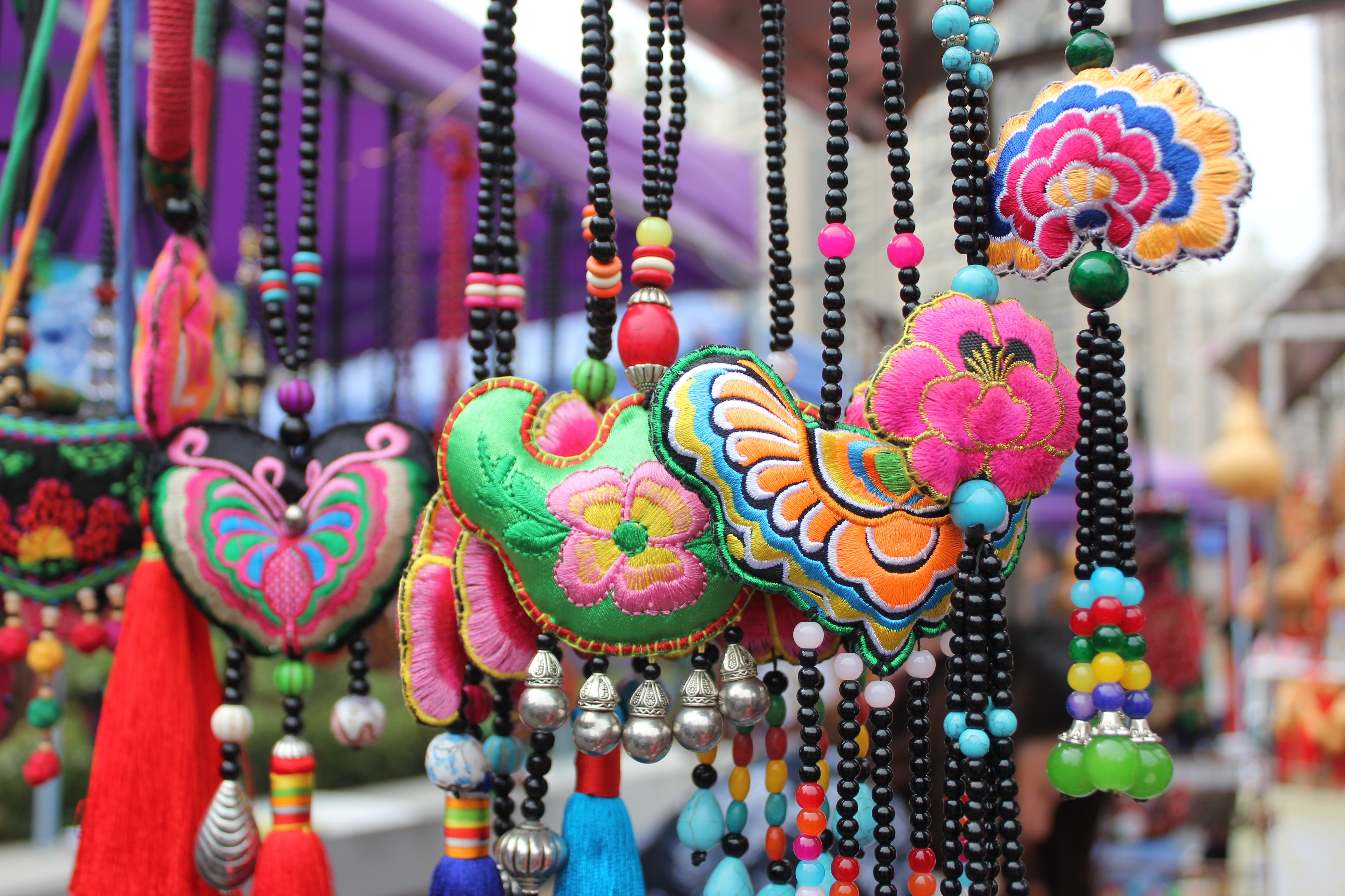 decoration, multi Colored, assorted, souvenir, variation, street market, color, china wind, store, sale, hanging, 5K, cultures, business, craft, retail display, HD Wallpaper