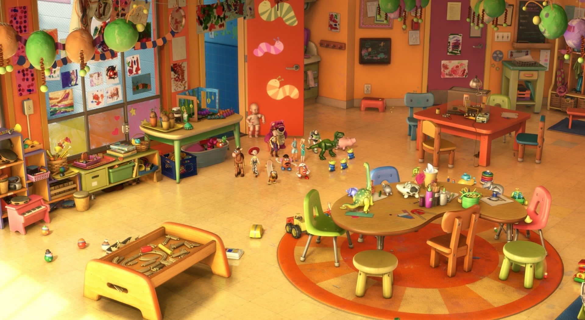 disney, absence, toy, seat, arts culture and entertainment, restaurant, setting, high angle view, empty, representation, Cartoons, large group of objects, HD Wallpaper