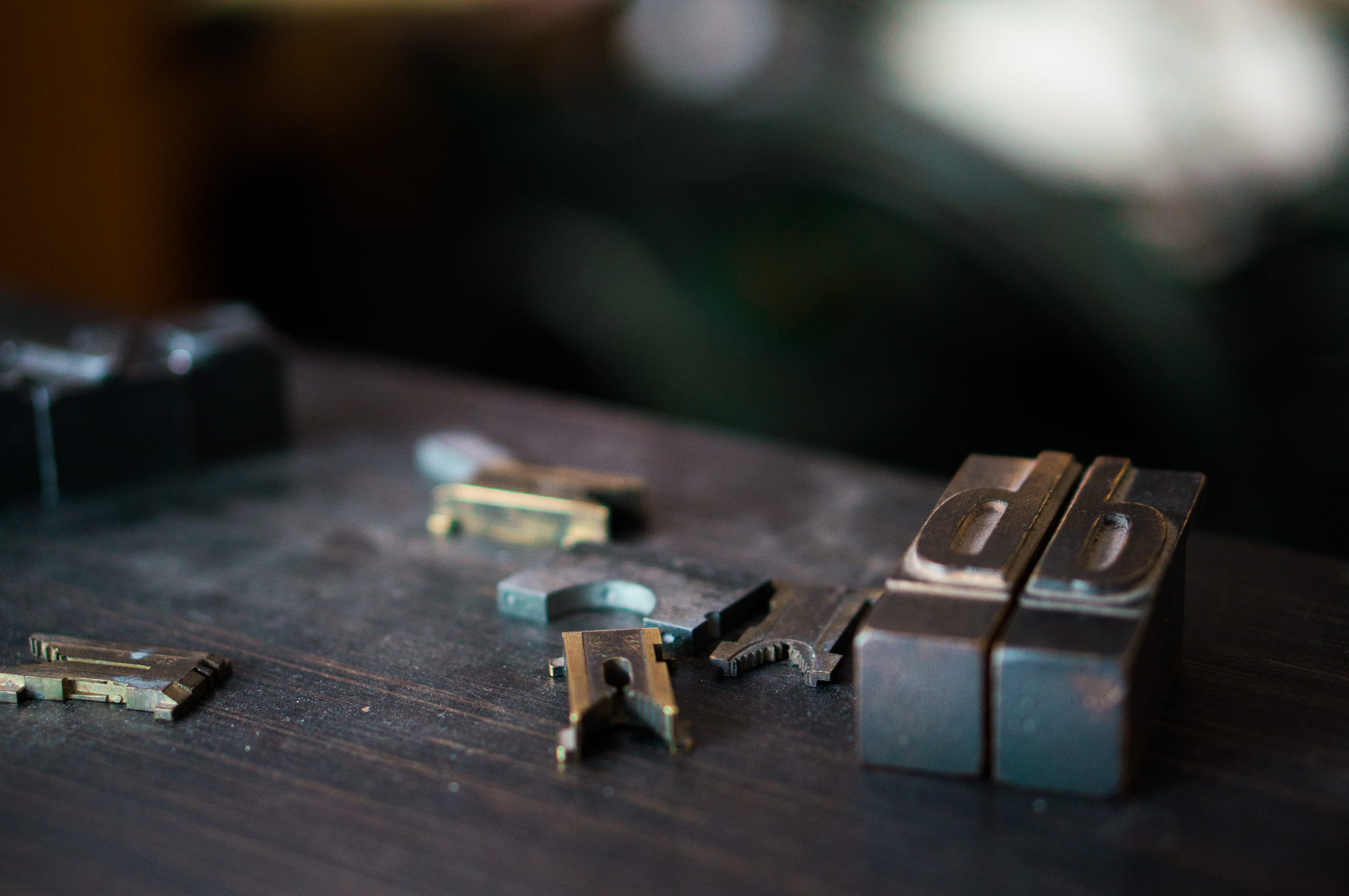 letterpress, variation, leisure games, medium group of objects, metal, wood - material, business, printing, choice, focus on foreground, close-up, still life, HD Wallpaper