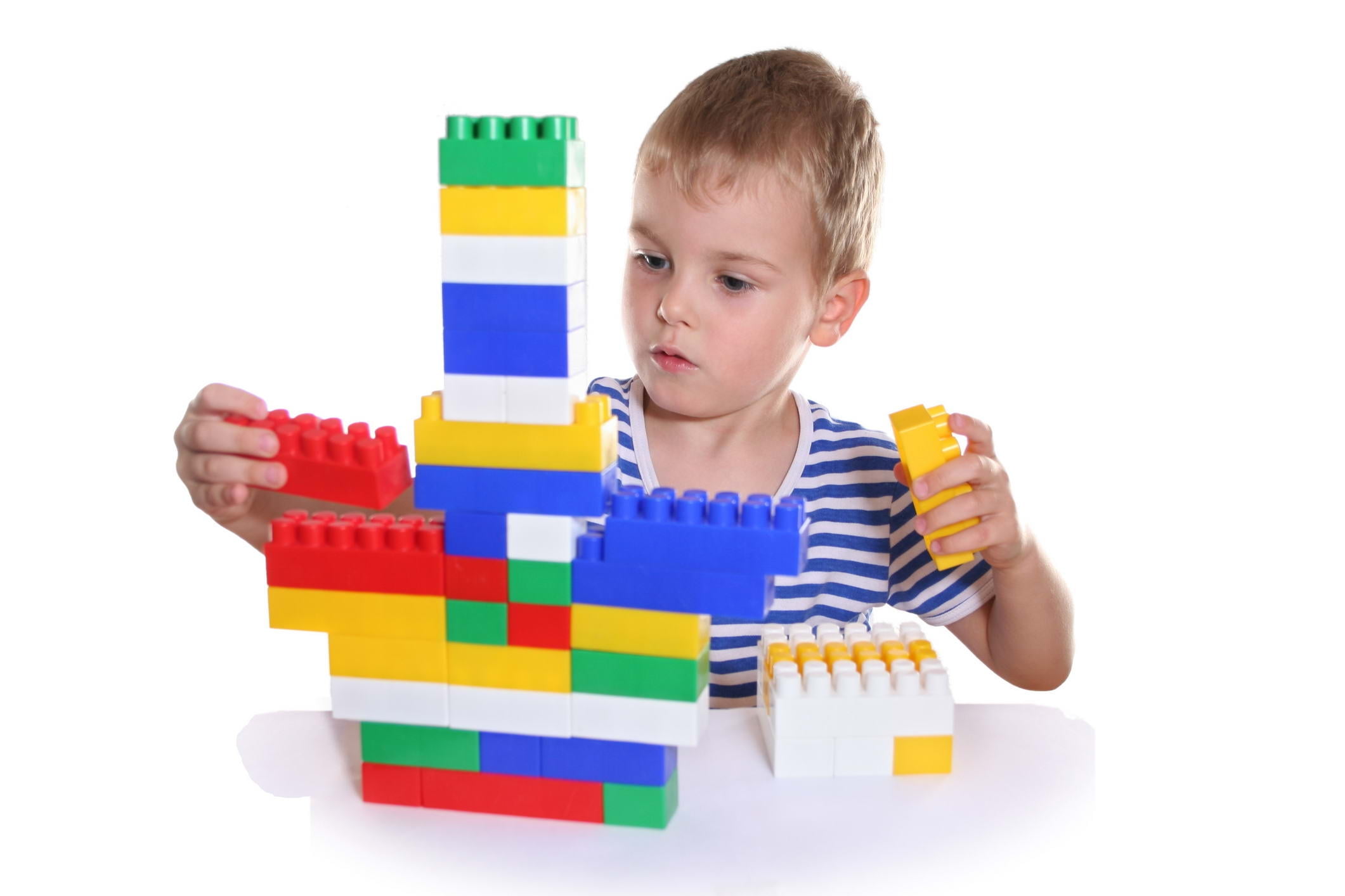 cheerful, cute, sitting, isolated, boys, white, elementary Age, playing, small, block, boy, baby, blue, one Person, leisure Games, creativity, education, HD Wallpaper