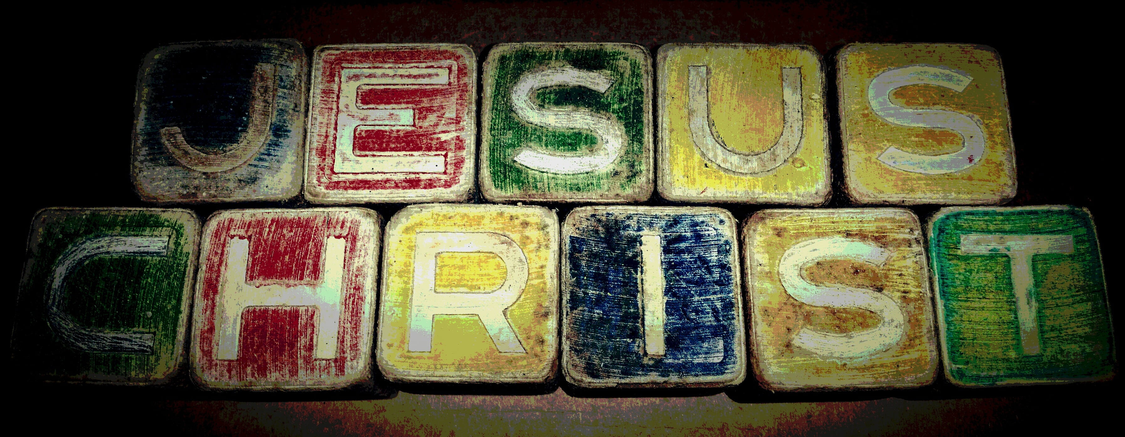 letters, text, capital letter, close-up, baby blocks, assorted, letter, in a row, still life, western script, jesus, choice, alphabet, studio shot, communication, HD Wallpaper