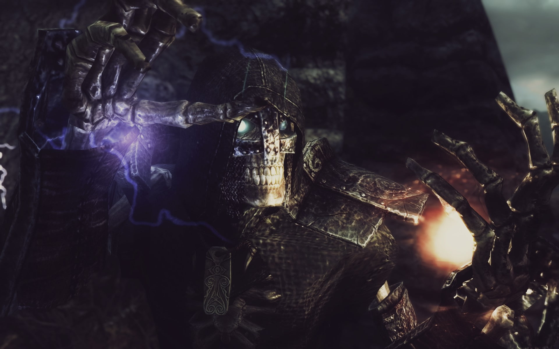 scrolls, skyrim, draugr, elder, fantasy, 1080P, spell, HD Wallpaper