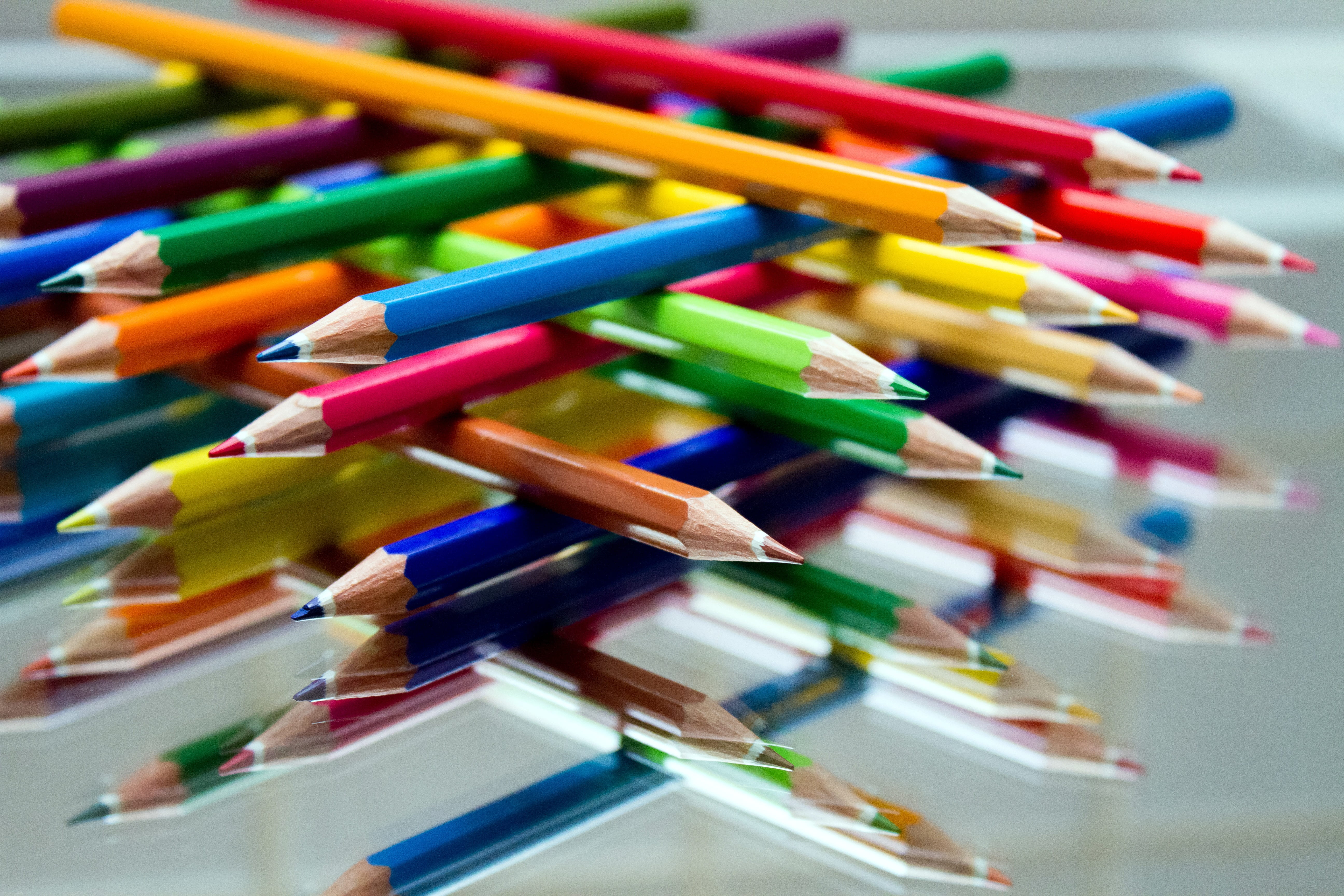 color, colored, writing accessories, colour pencils, day, still life, paint, mirroring, colorful wooden pegs, writing instrument, drawing lessons, variation, HD Wallpaper