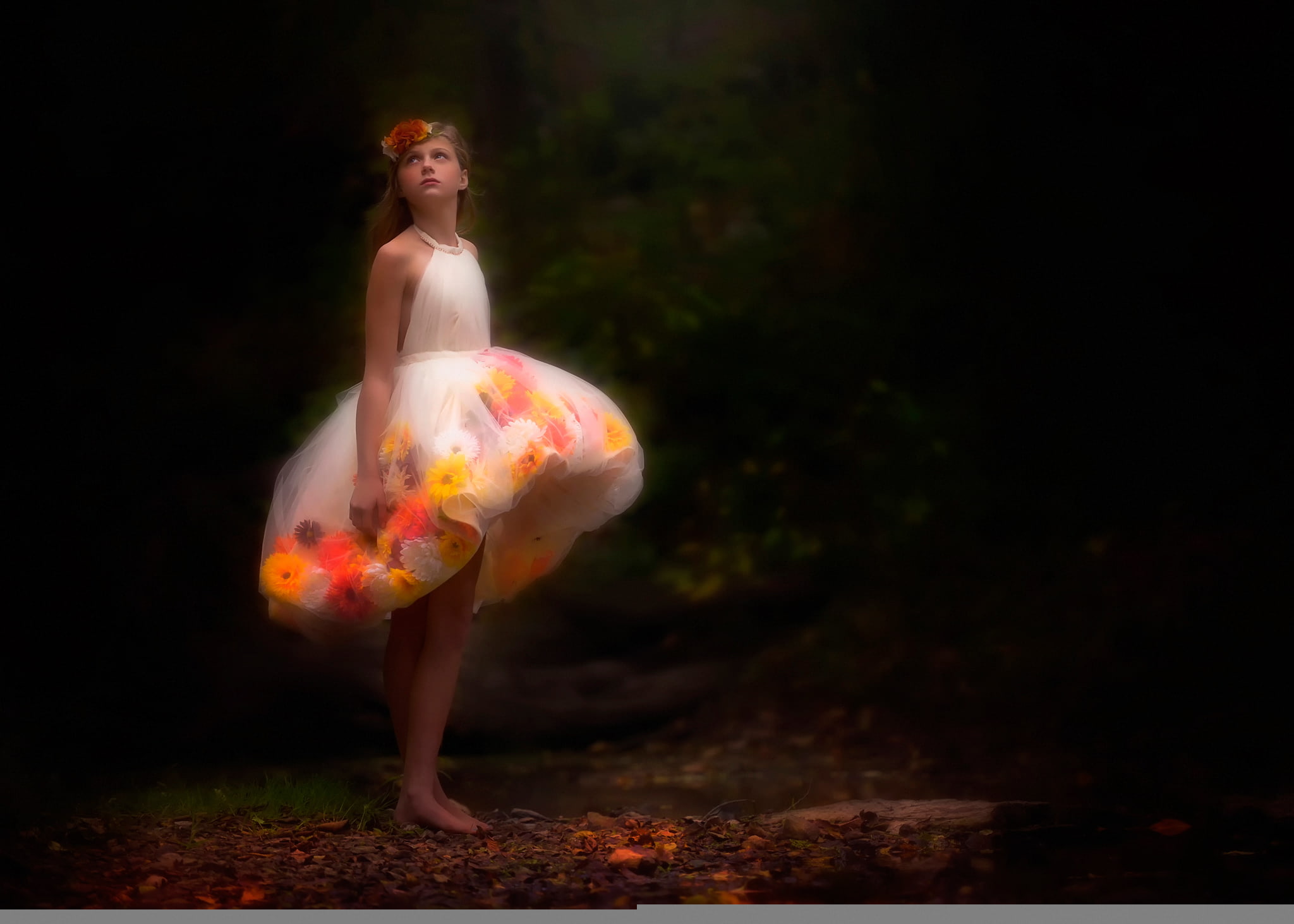 1080P, Sometimes alone is the best place to be, danielle balance, bokeh, girl, dress, HD Wallpaper