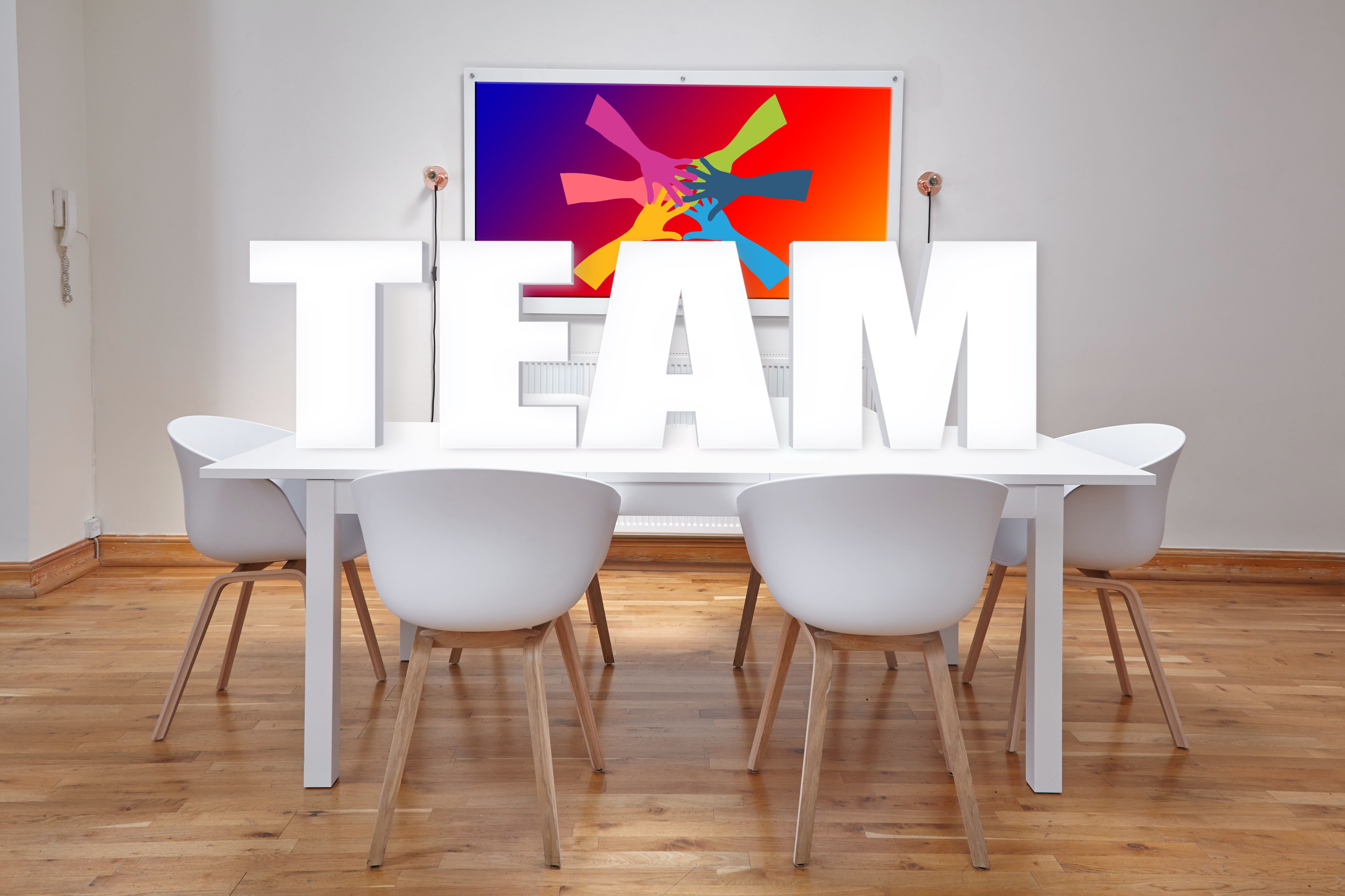 session, team spirit, ground, dining tables, joint effort, sign, zirkel, white, wood - material, table, chair, chairs, hardwood floor, standing, cooperation, HD Wallpaper