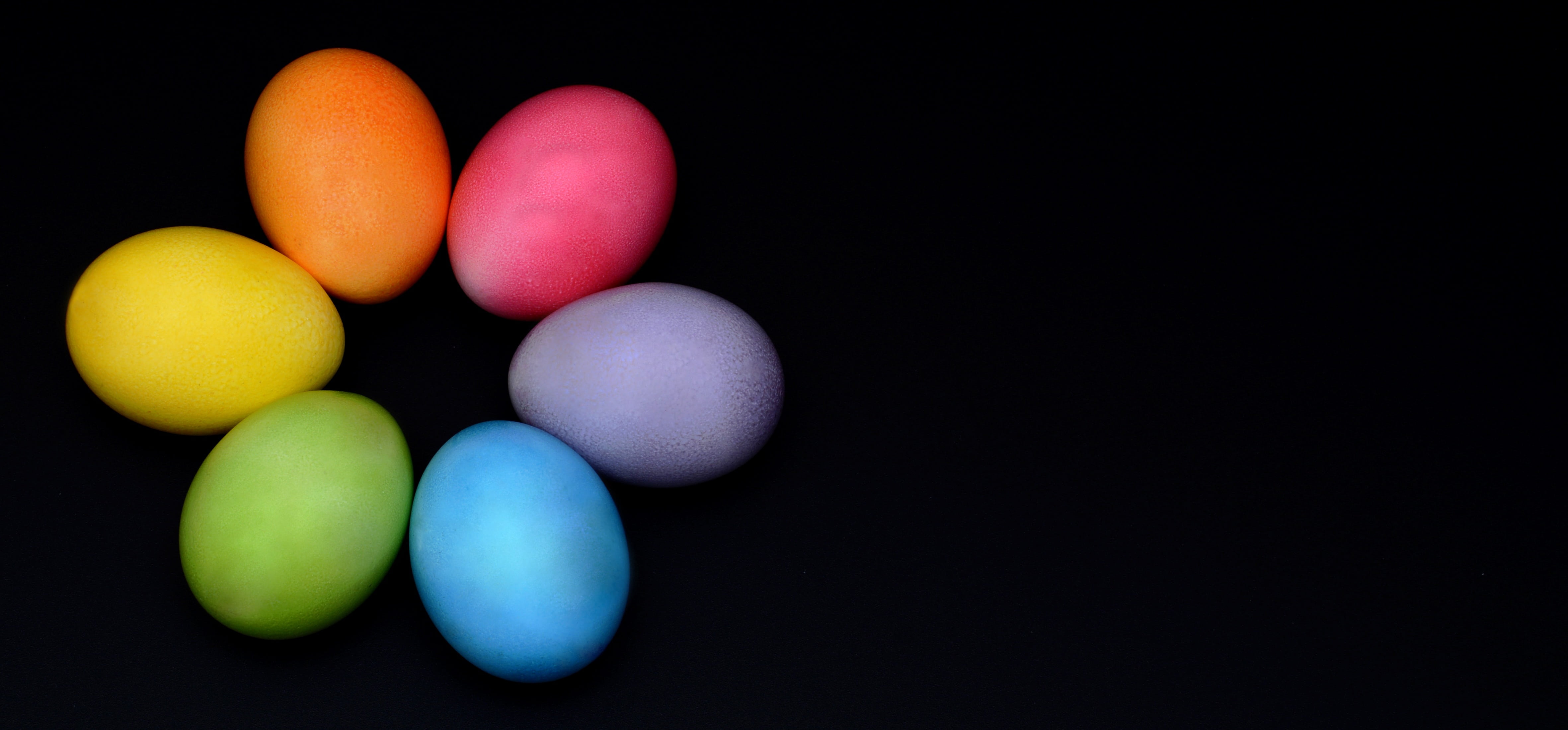 eggs, egg shaped, sweet, multi colored, boiled eggs, sweet food, food, group of objects, blue, large group of objects, copy space, pink, orange, indoors, HD Wallpaper