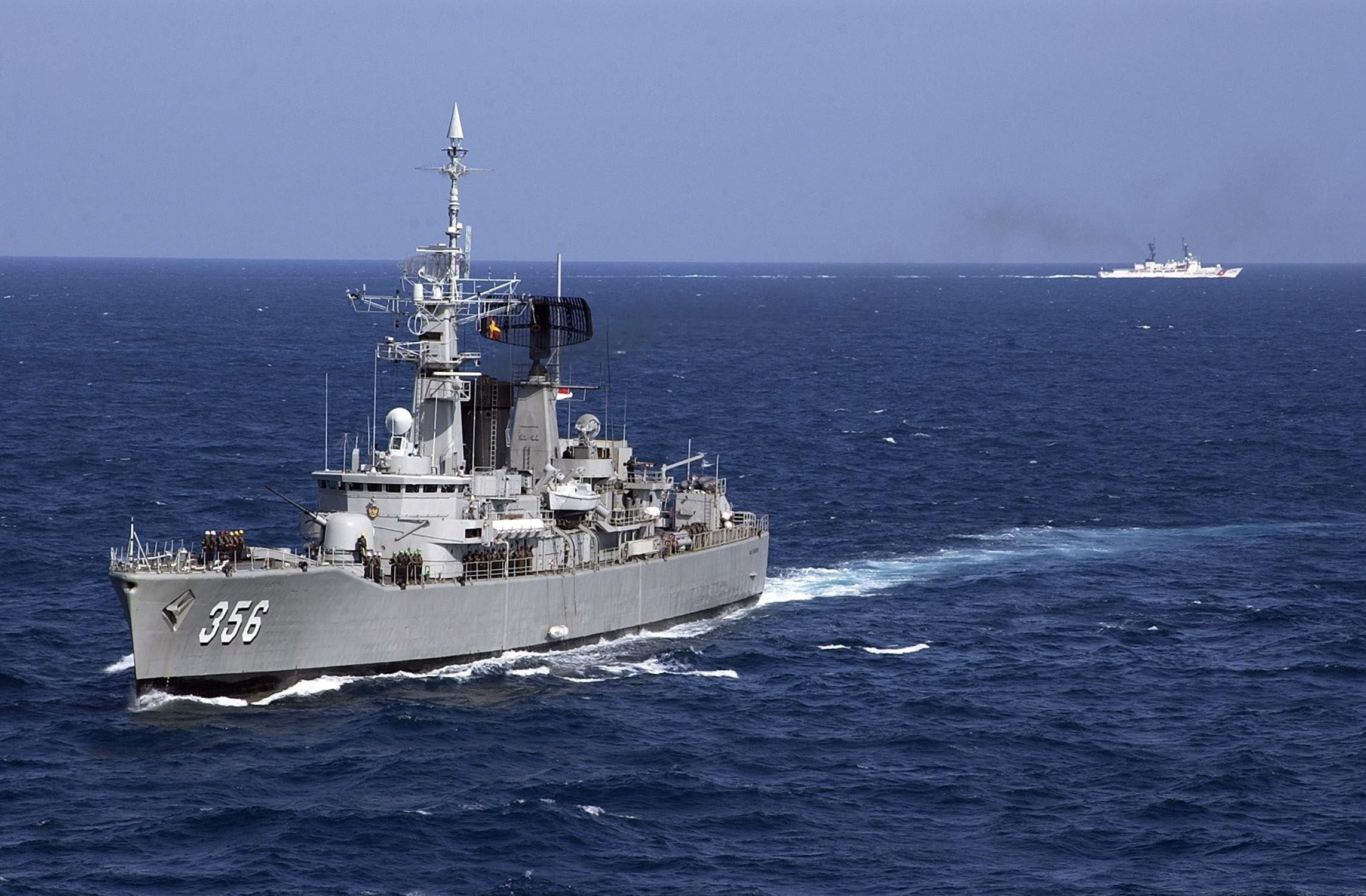 nature, vehicle, motion, frigates, military, water, Indonesian Navy, 1080P, transportation, industry, military training, warship, freight transportation, HD Wallpaper
