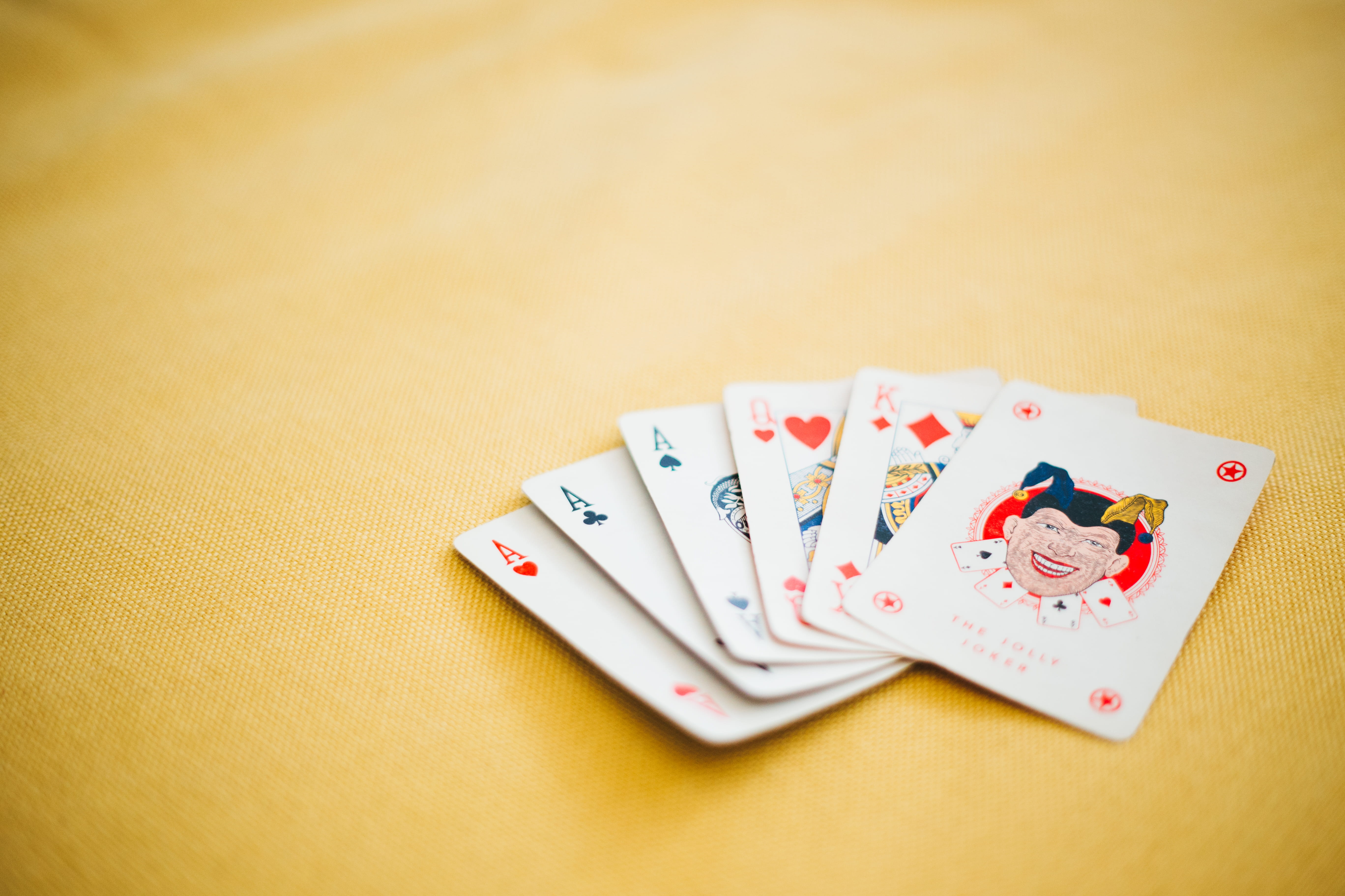 diamond, photo, heart, number, indoors, queen, Joker, gambling, luck, choice, group of objects, playing cards, 5K, close, cards, poker - card game, copy space, HD Wallpaper