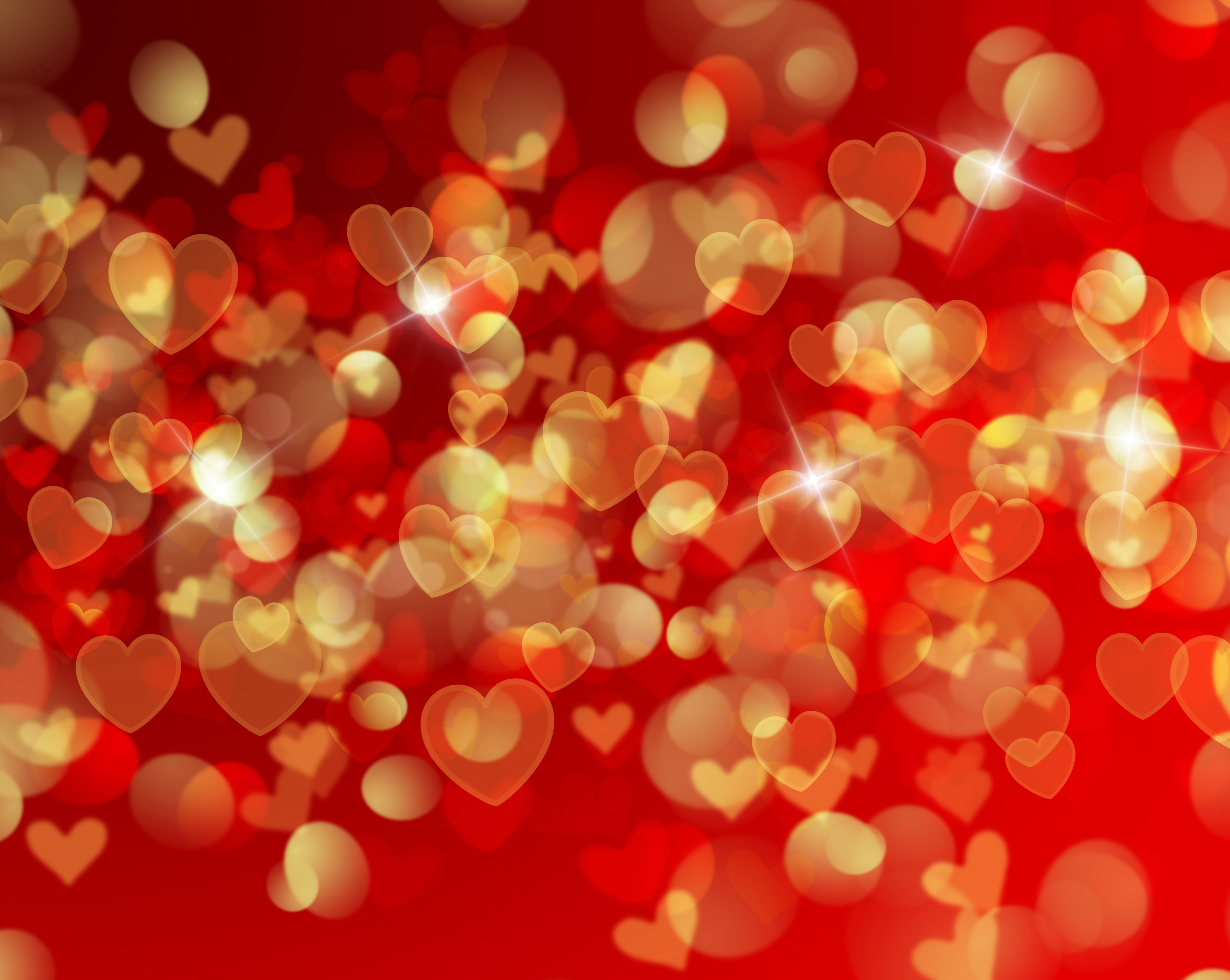 background, romantic, Valentines Day, red, bokeh, 4K, hearts, love, HD Wallpaper