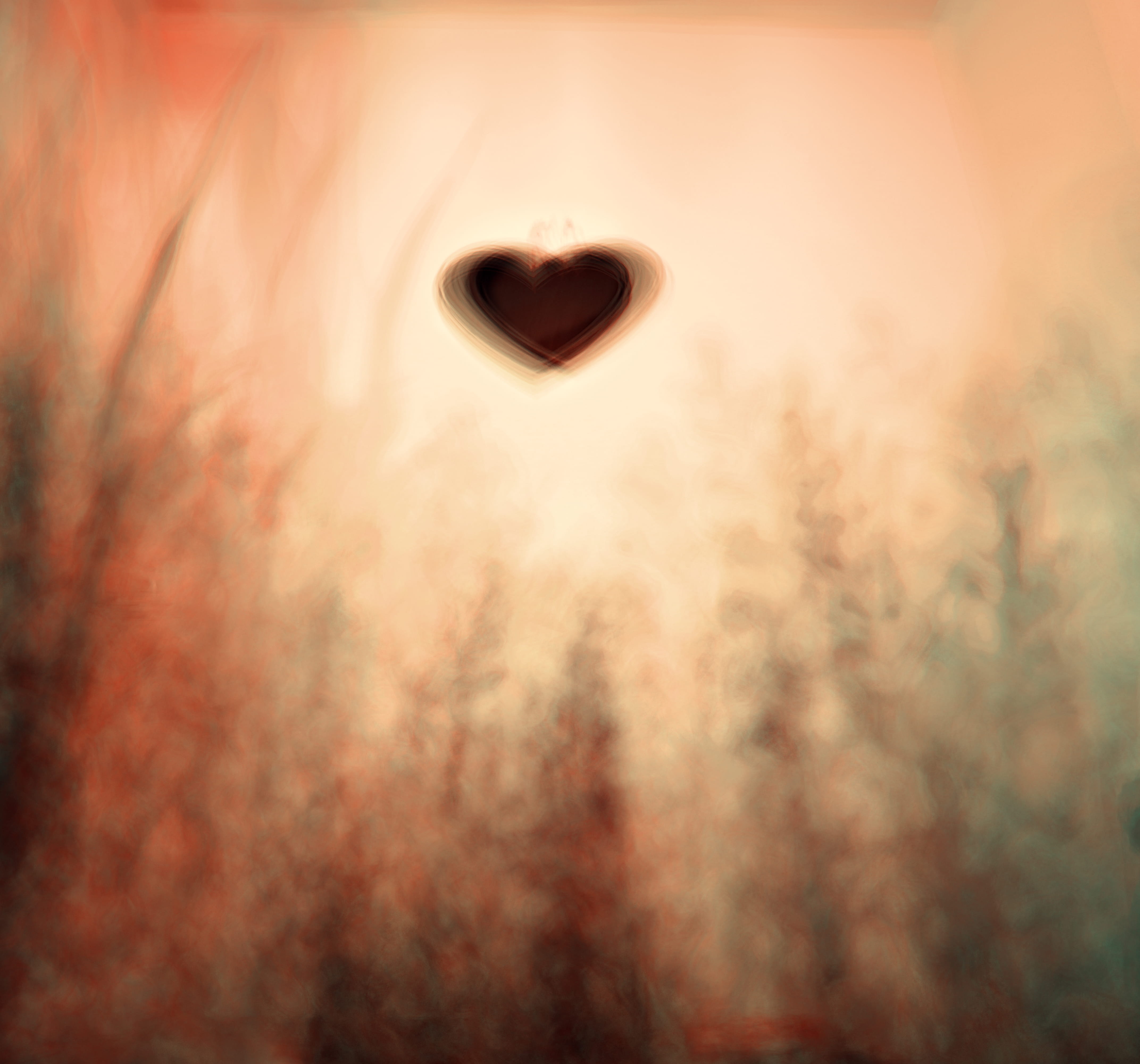 oiled effect, directly below, multilayer, motion, heart, black, mystery, colorful, blurred motion, backgrounds, day, round, selective focus, paint effect, HD Wallpaper