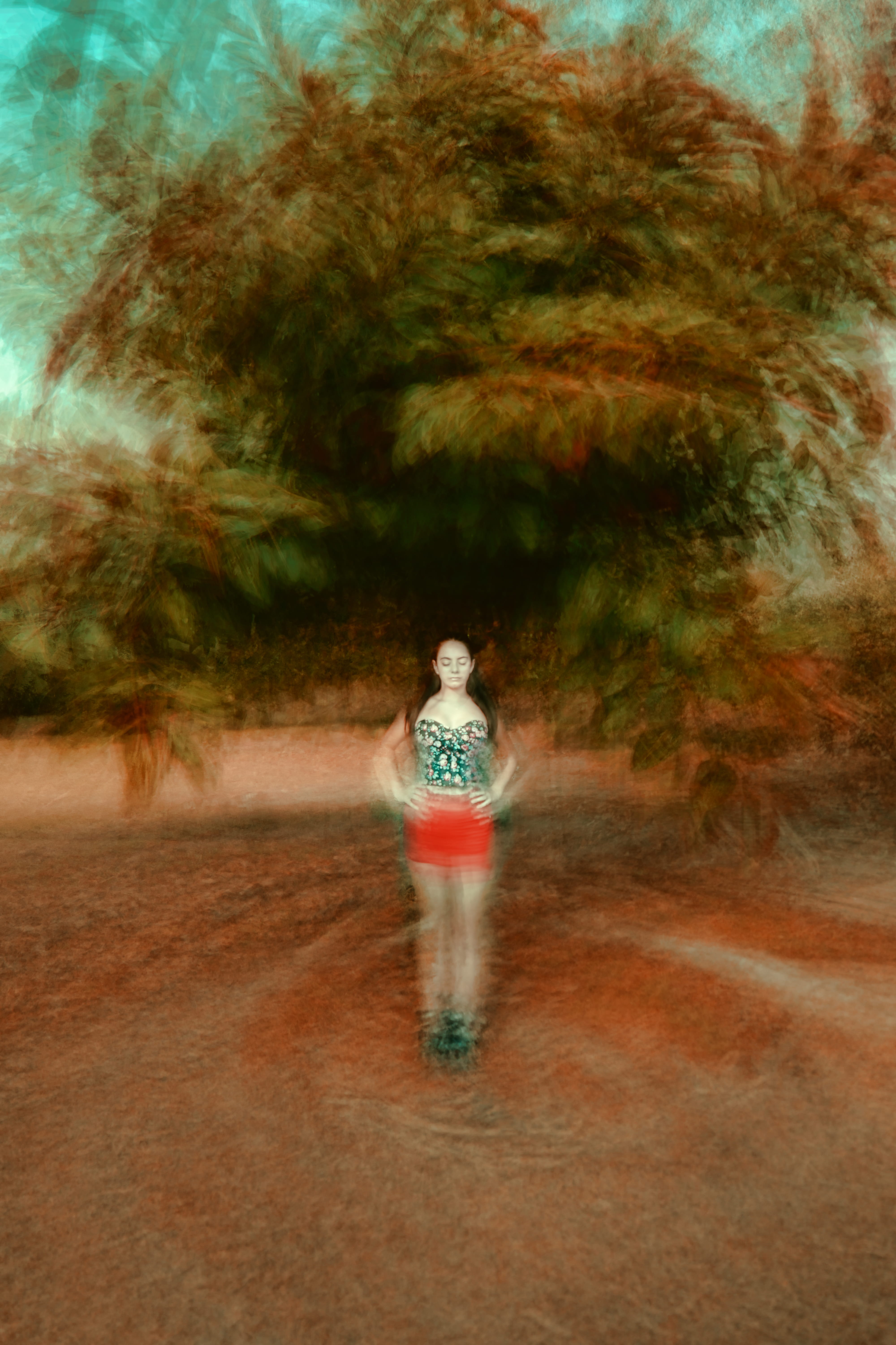 men, walking, autumn, art, thinking, girl, ethereal, fairy land, 5K, tree, impressionism, texture, multi exposure, adult, layered, s, people, fairy, atmospheric, Phone HD Wallpaper