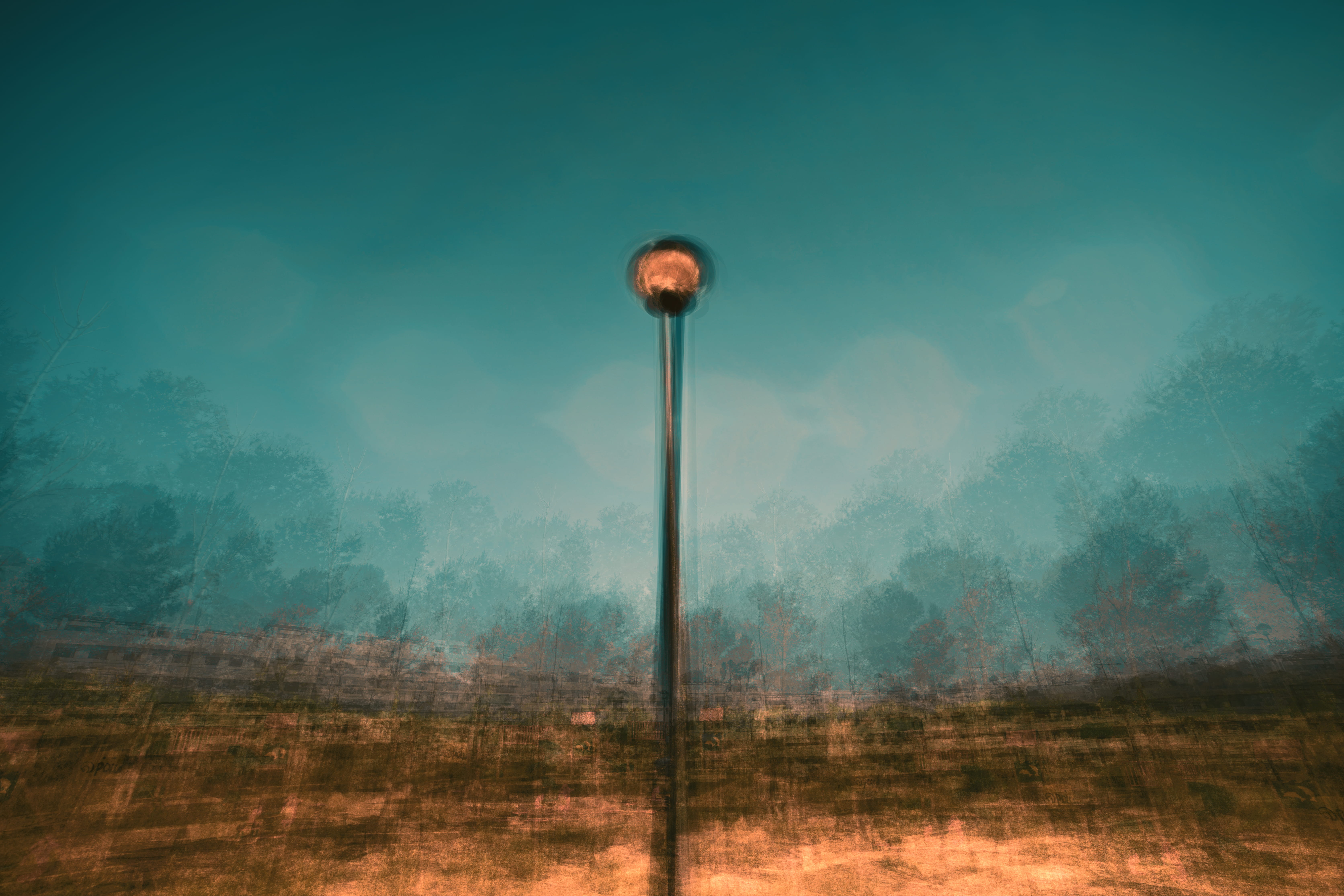 mountain, lighting Equipment, orange, illustration, layered, 360, light, multiple exposure, outdoors, multilayer, electric Lamp, color, old, post, blue, HD Wallpaper
