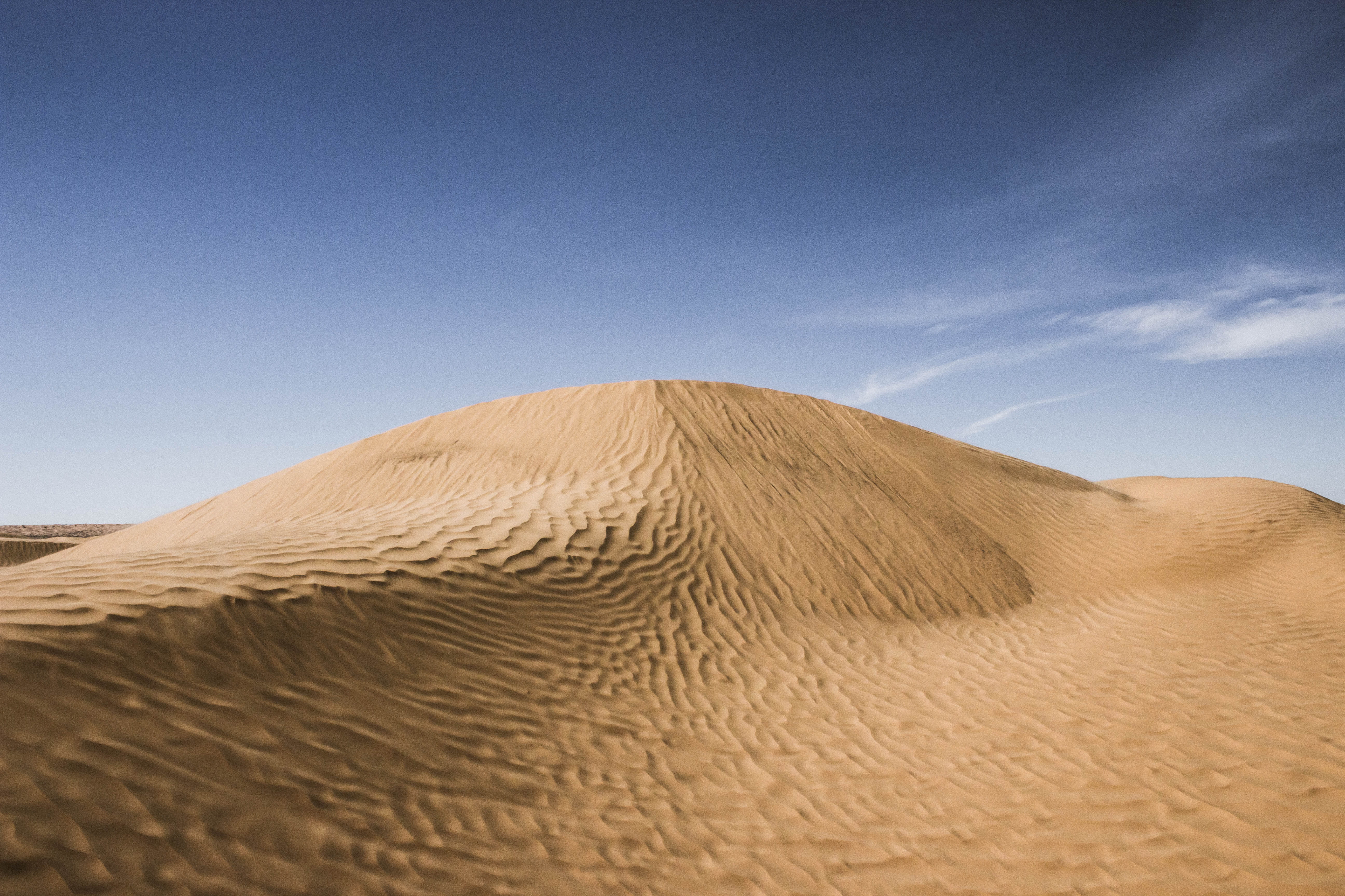 climate, outdoors, beauty in nature, landscape, travel destinations, harsh, land, scenics - nature, earth, dune, sand dune, 5K, tunisium, travel, blue, HD Wallpaper