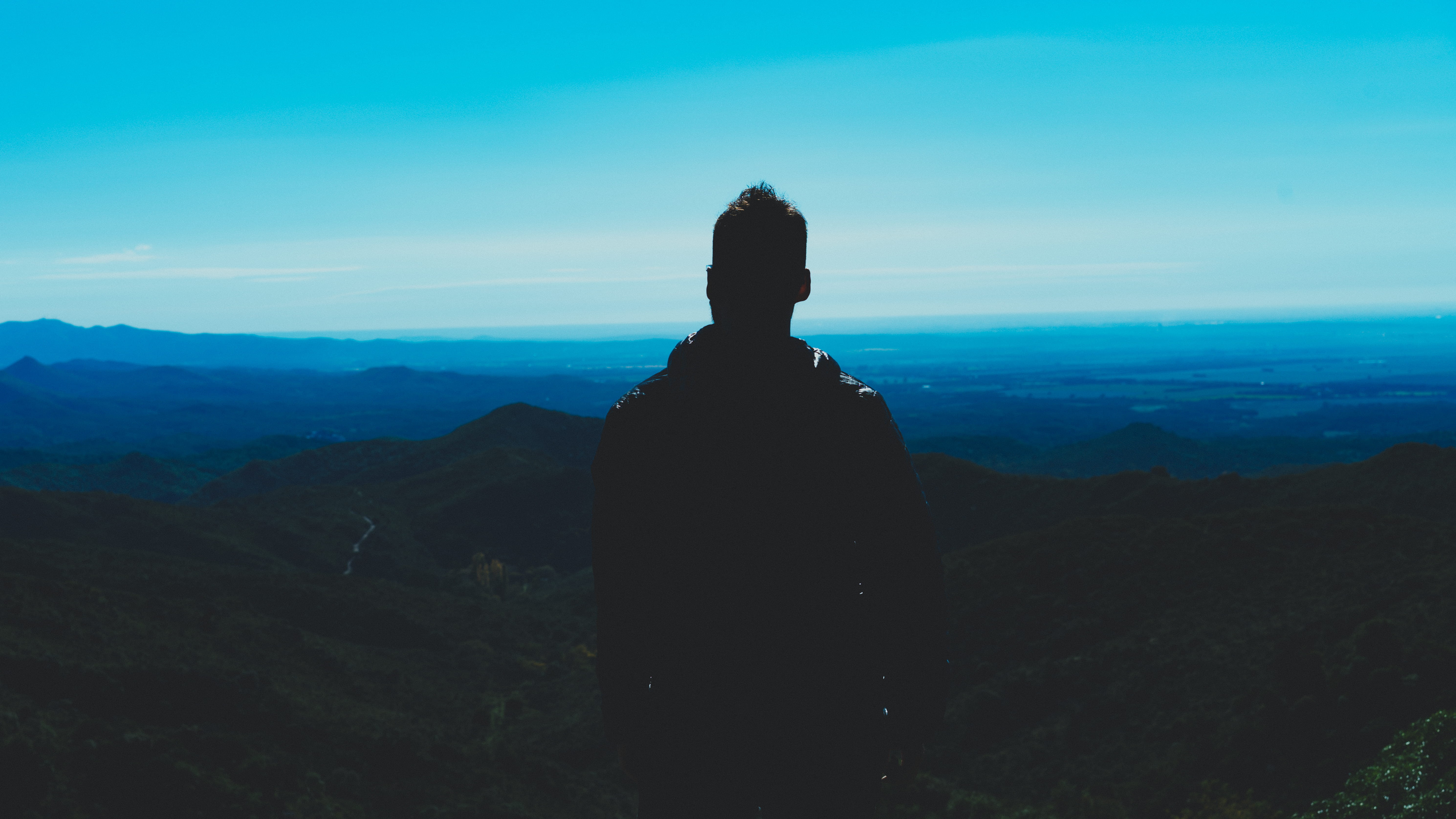 scenics - nature, tranquil scene, leisure activity, tranquility, remote, dark, rear view, man, mcgoldenberry, outdoors, sun, light, silhouette, dan gold, HD Wallpaper