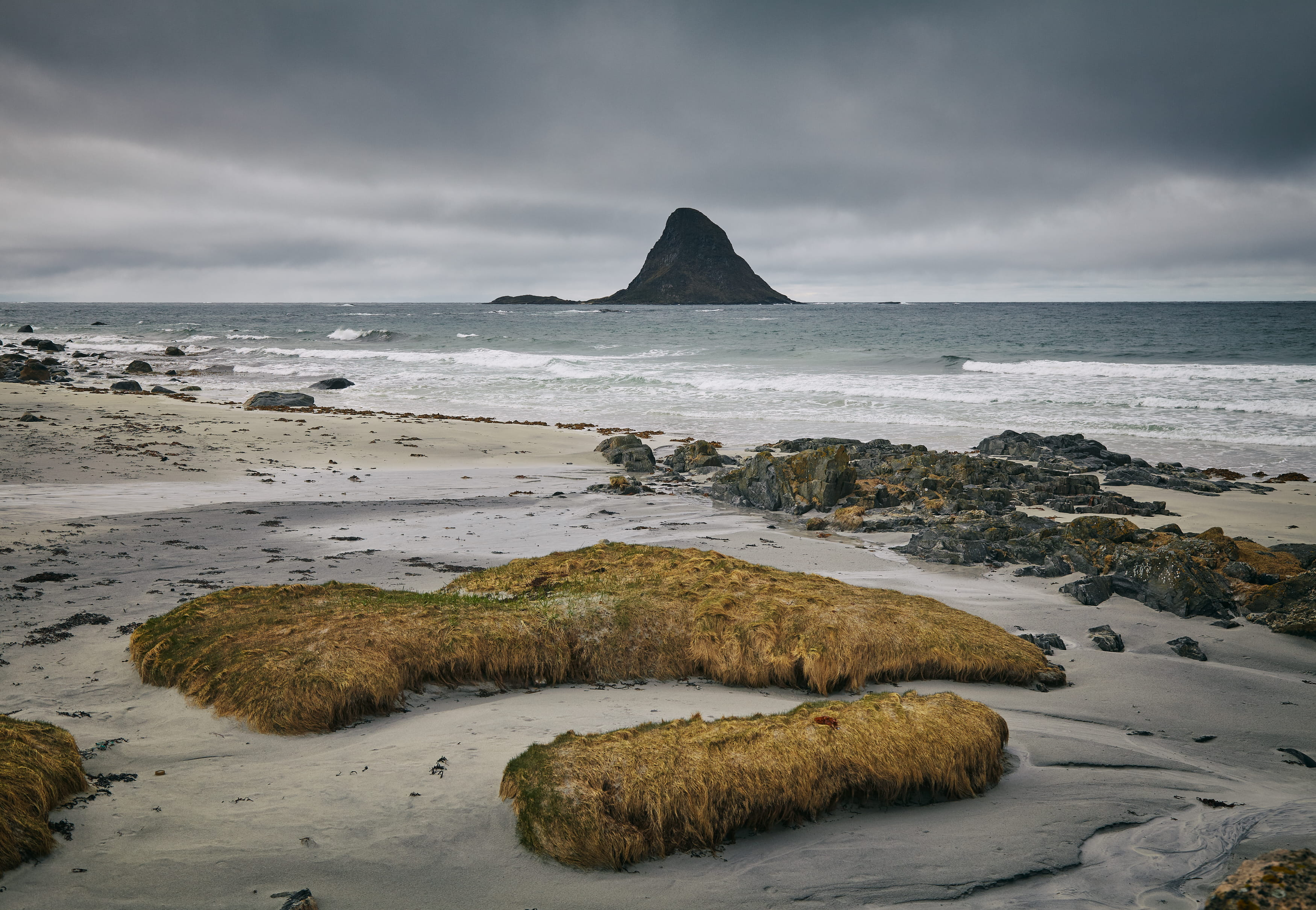 sky, outdoors, storm, island, norway, cloud - Sky, coast, 2K, california, harsh, waters Edge, seaside, rock, atlantic Ocean, wave, north, water, beauty In Nature, HD Wallpaper