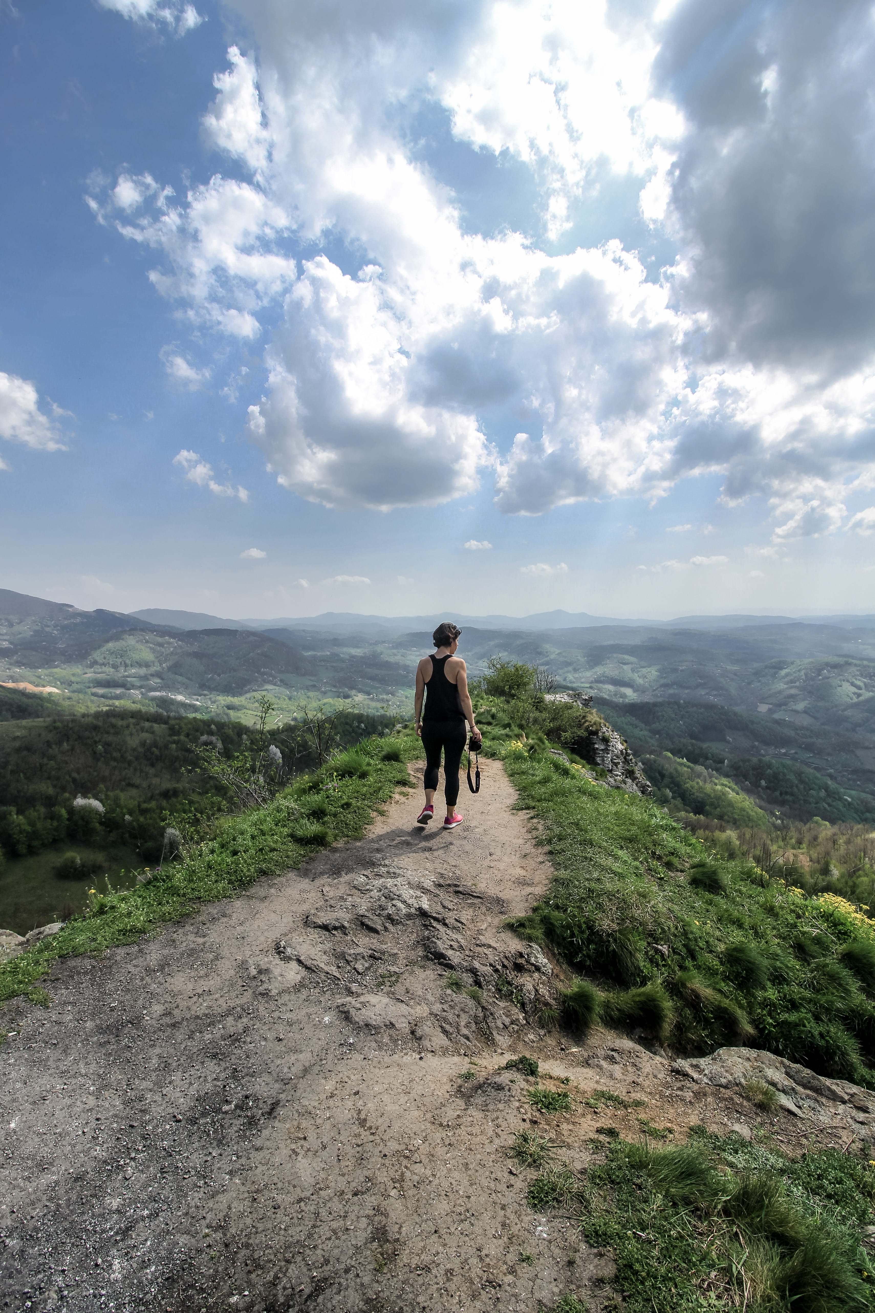 lifestyles, sky, mountains, beauty in nature, confident, exploring, rear view, non-urban scene, tranquility, tranquil scene, nature, day, serbia, standing, Phone HD Wallpaper