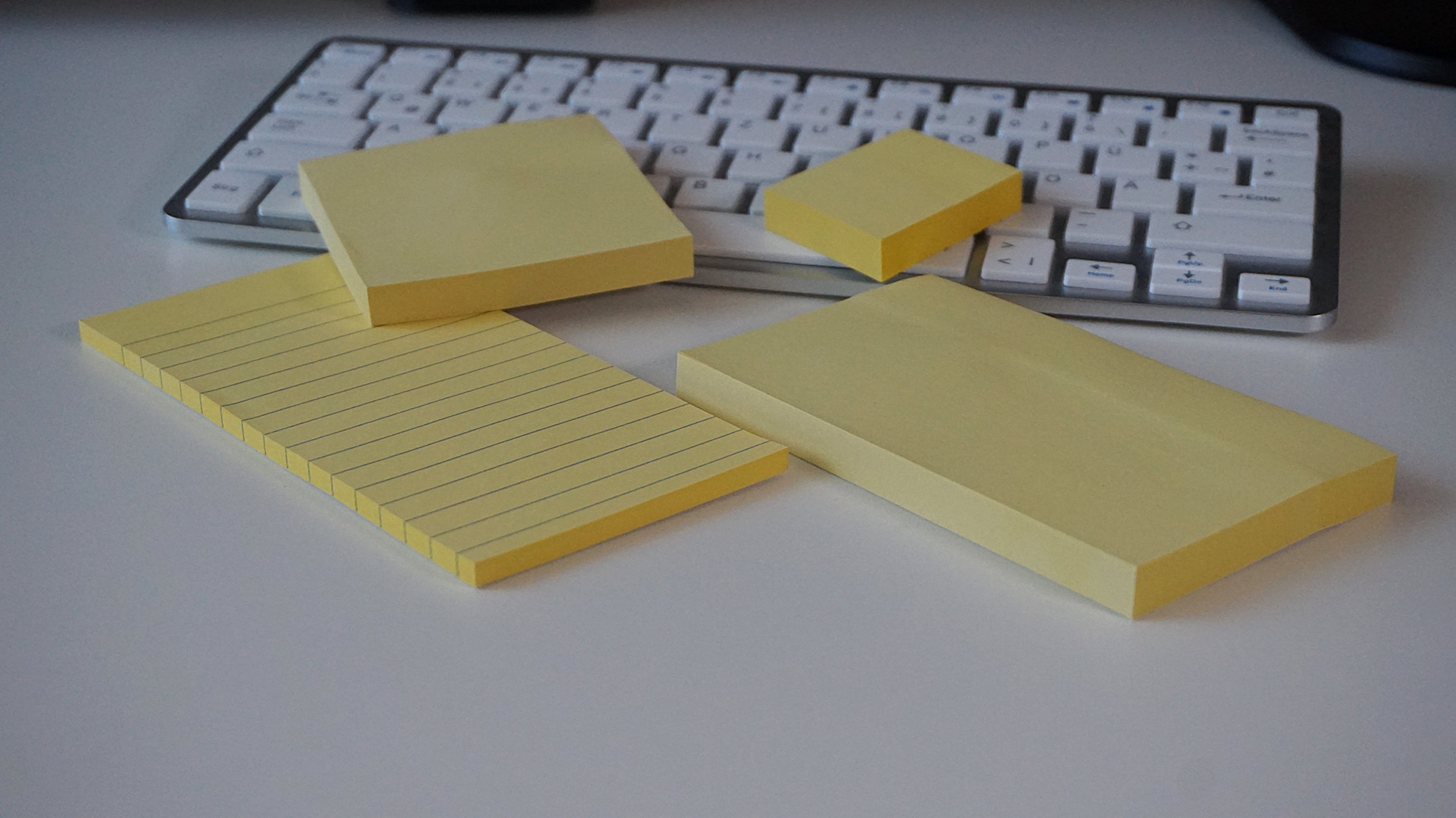 large group of objects, indoors, day, 5K, close-up, business, Postit, office accessories, memo pad, adhesive note, group of objects, yellow, office, Sticky Notes, HD Wallpaper