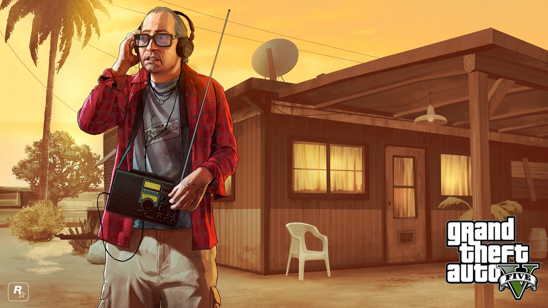 clothing, holding, building exterior, technology, one person, Rockstar Games, telephone, communication, wireless technology, video game characters, video games, HD Wallpaper