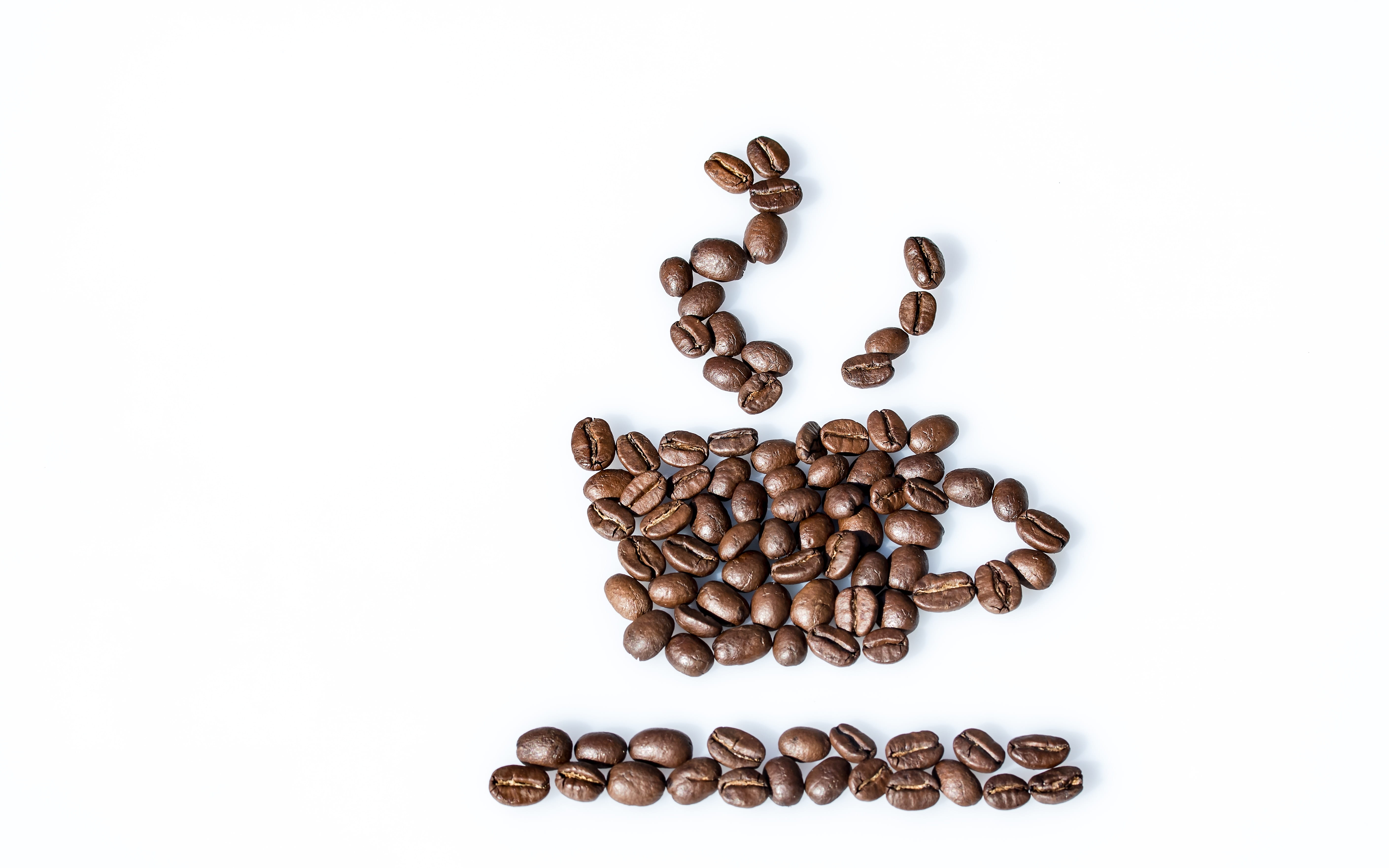 no people, aroma, food and drink, coffee image, break, enjoy, creativity, good morning, coffee bean, copy space, fragrance, coffee cup, cup, text, white background, HD Wallpaper