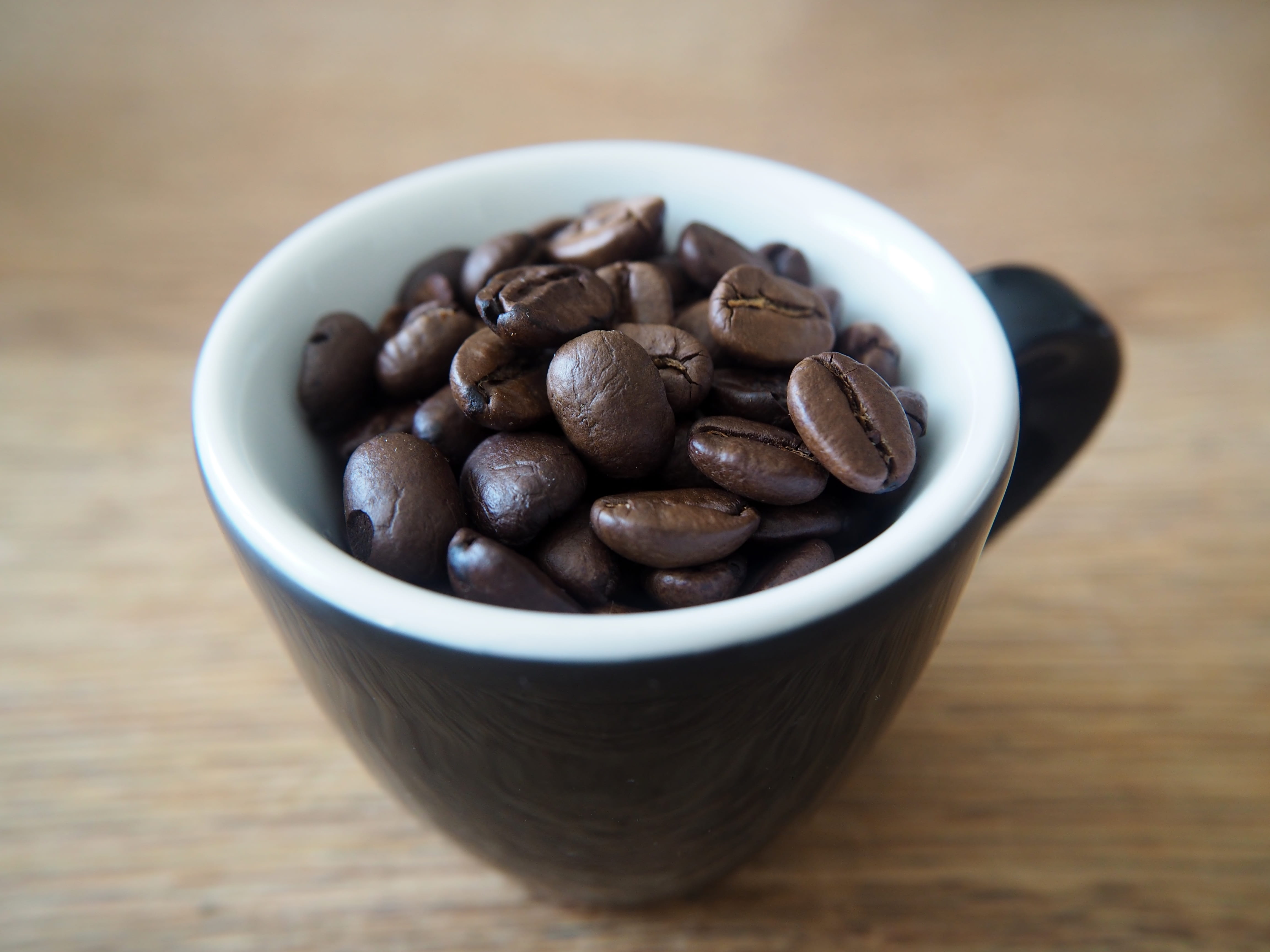 large group of objects, table, drink, food, coffee beans, still life, no people, brown, aroma, coffee - drink, healthy eating, roasted coffee bean, abundance, HD Wallpaper