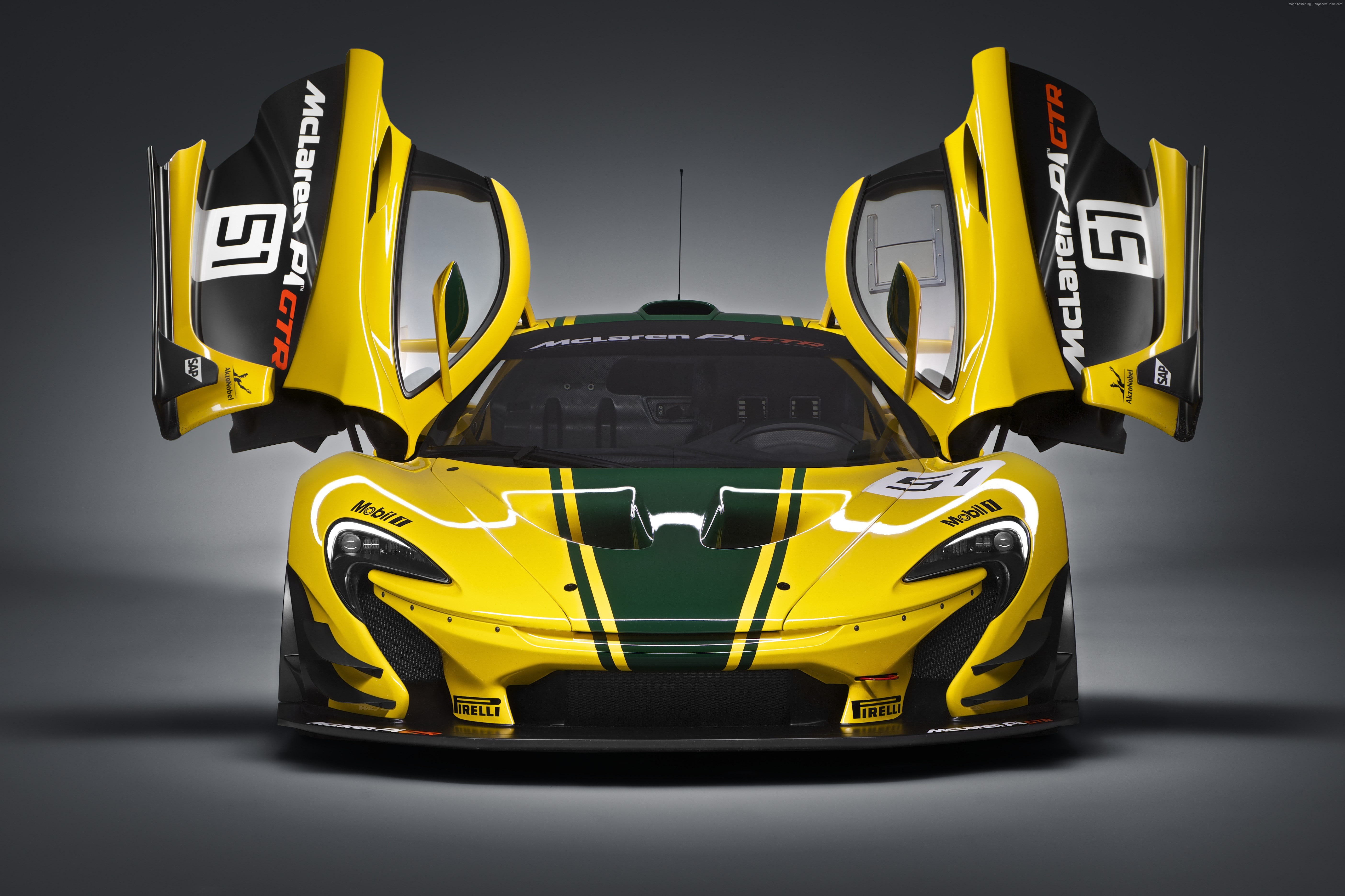 5K, hypercar, McLaren P1 GTR, sedan, yellow., HD Wallpaper