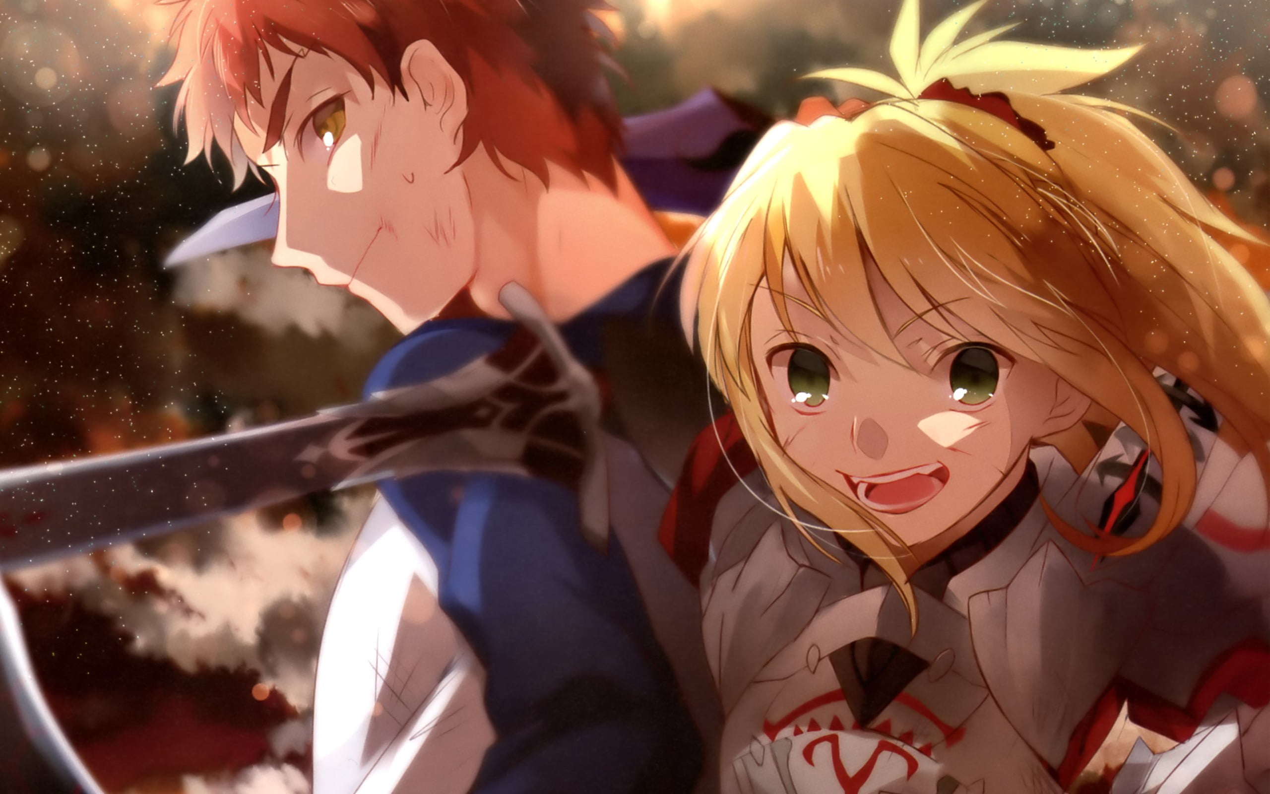 art and craft, two, human representation, Shirou Emiya, outdoors, sunlight, celebration, character, anime, festival, mask - disguise, Fate/Stay Night, Fate/Apocrypha, HD Wallpaper