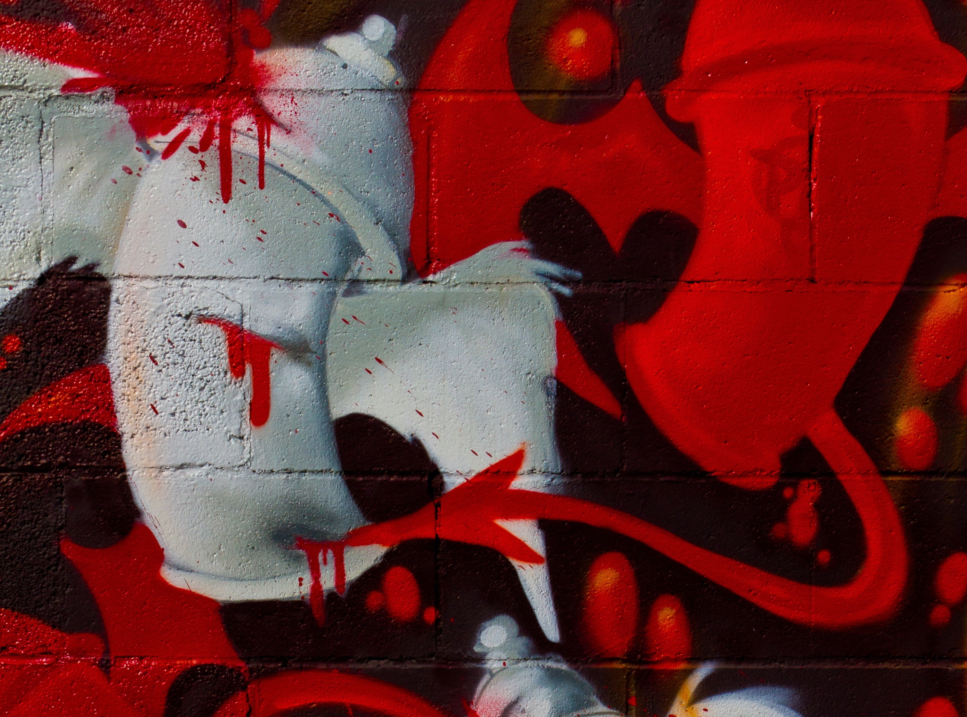 craft, Paint, spray, artsdistrict, day, Graffiti, Artistic, cans, Blood, Evil, street art, Painting, Devil, wall - building feature, no people, 2K, lasvegas, HD Wallpaper