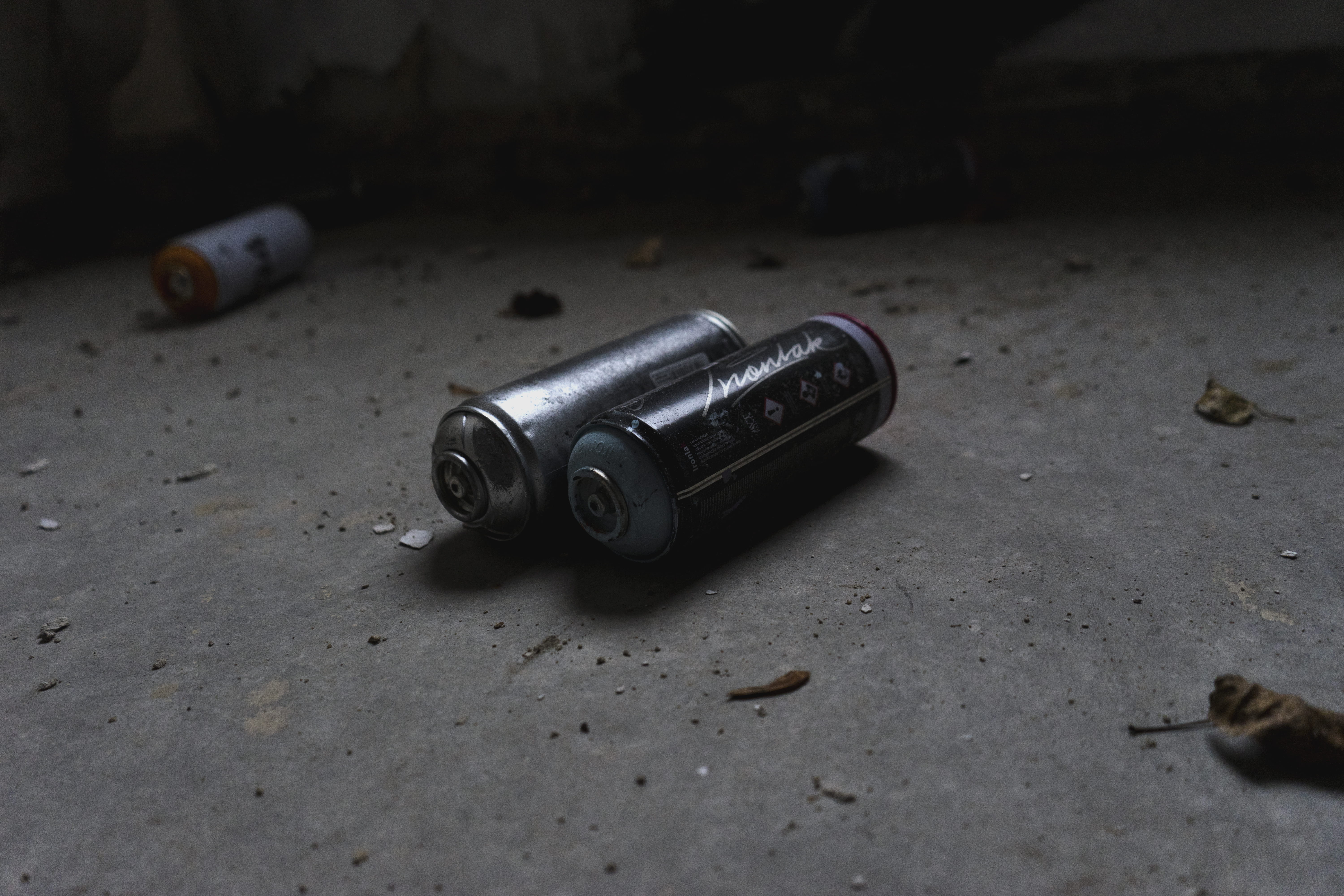 spray can, aggression, art, 5K, security, violence, indoors, can, black color, streetart, graffiti, warning sign, spray, equipment, lost place, ammunition, HD Wallpaper