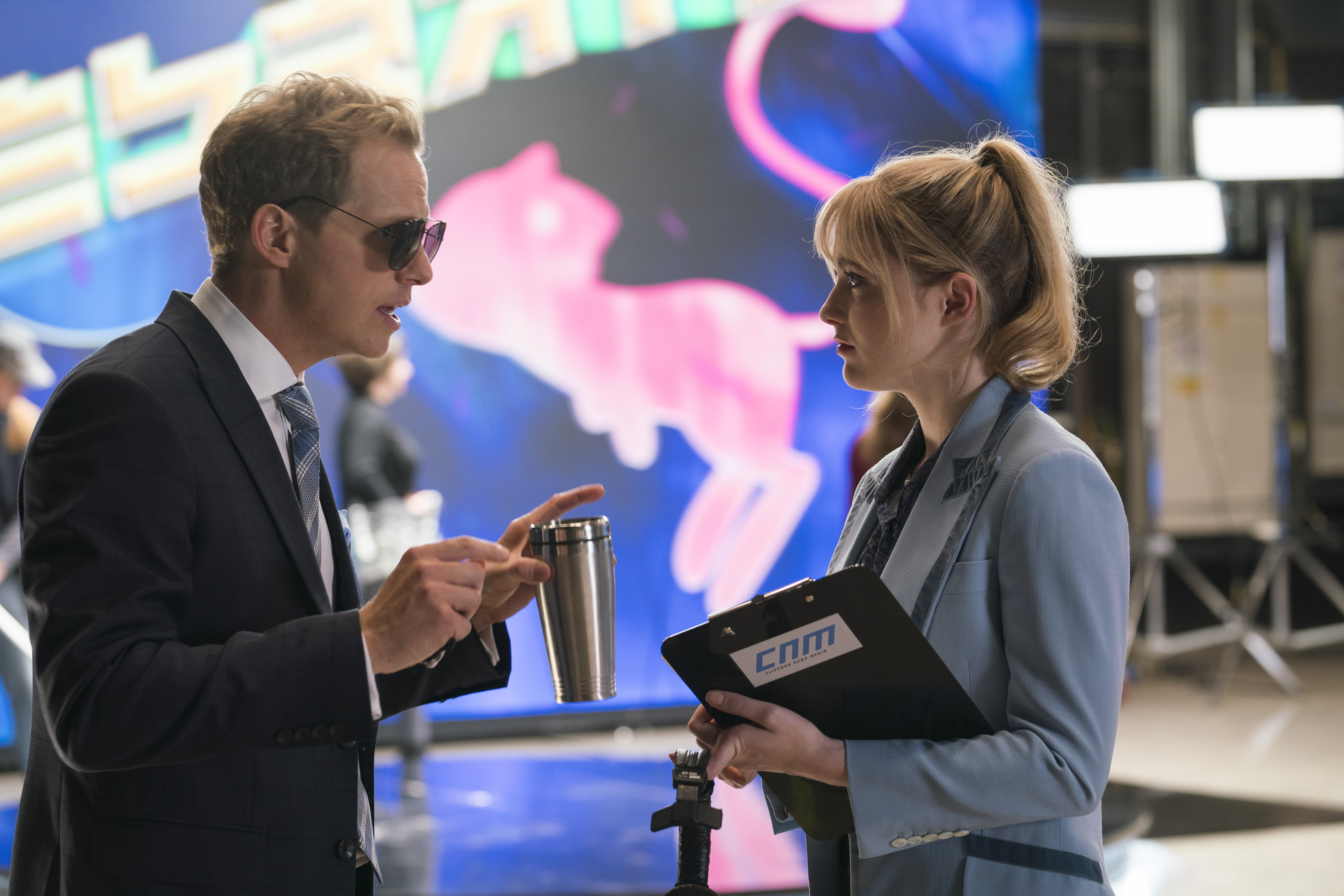Chris Geere, Pokémon, Kathryn Newton, 8K, Pokémon Detective Pikachu, HD Wallpaper
