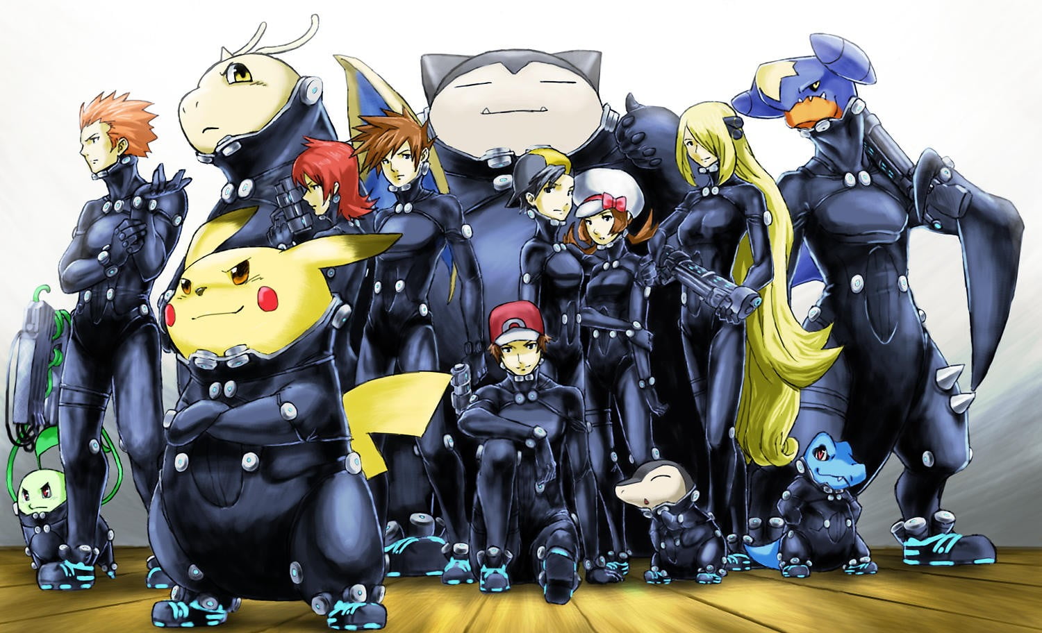 Gantz, black color, outdoors, pokemon, abundance, large group of objects, creativity, multi colored, Pikachu, Pokémon, male likeness, Dragonite, 720P, HD Wallpaper