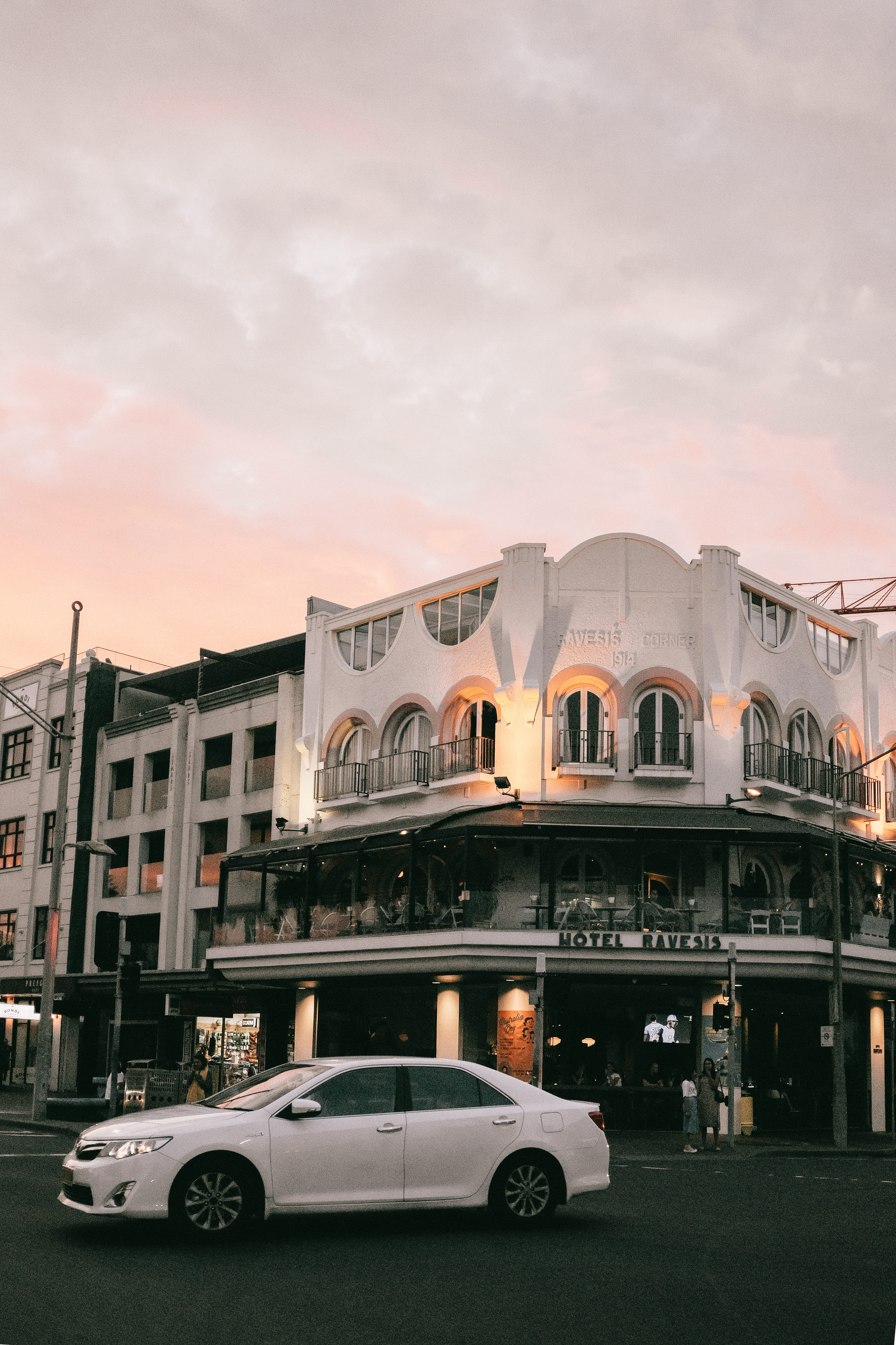 transportation system, motor vehicle, landmark, hotel, road, landscape, on the move, street, camry, urban, automobile, transportation, golden hour, outdoors, Phone HD Wallpaper