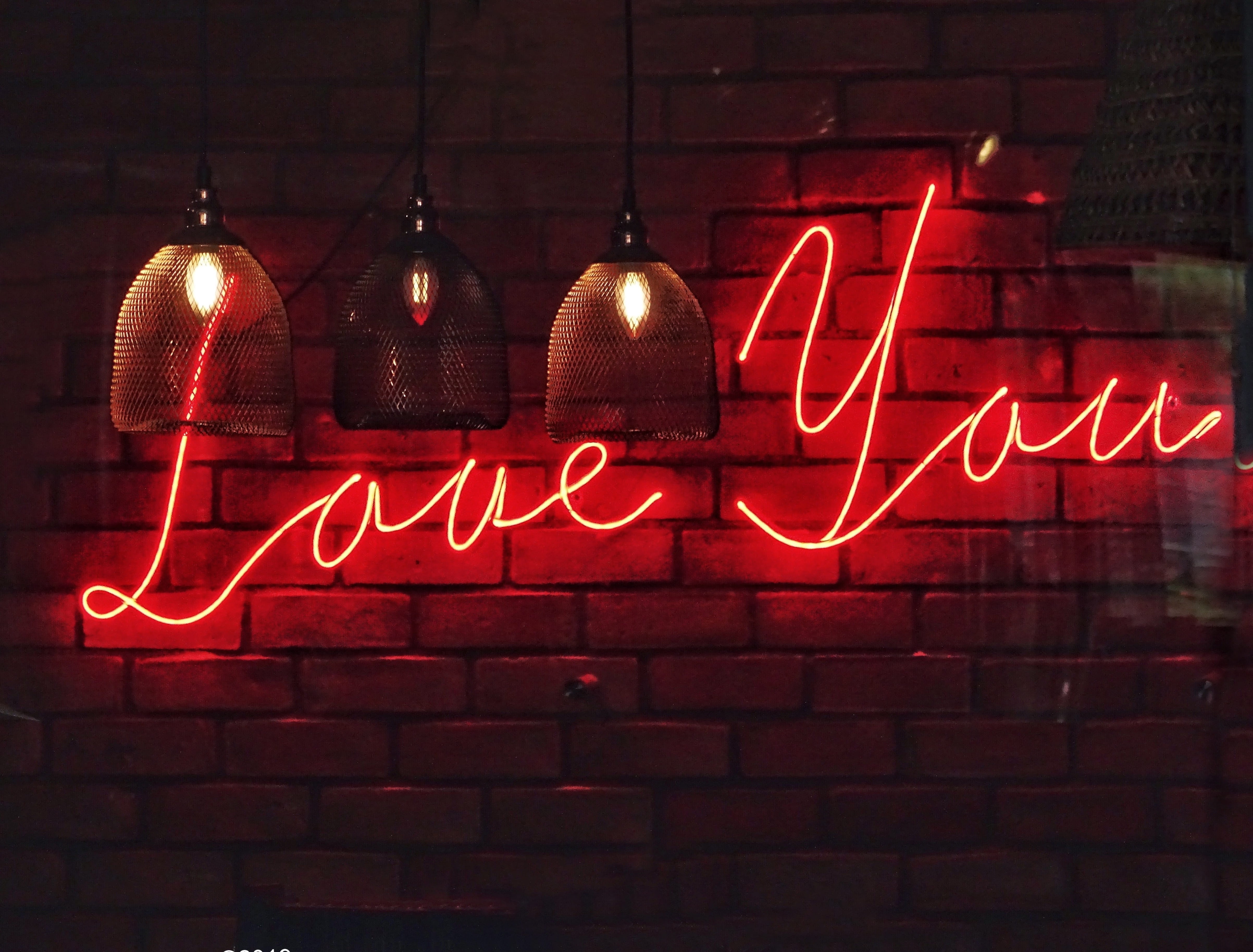 message, architecture, wall - building feature, lightbulb, nightlife, capital letter, lights, western script, red, sign, love, electricity, background, HD Wallpaper