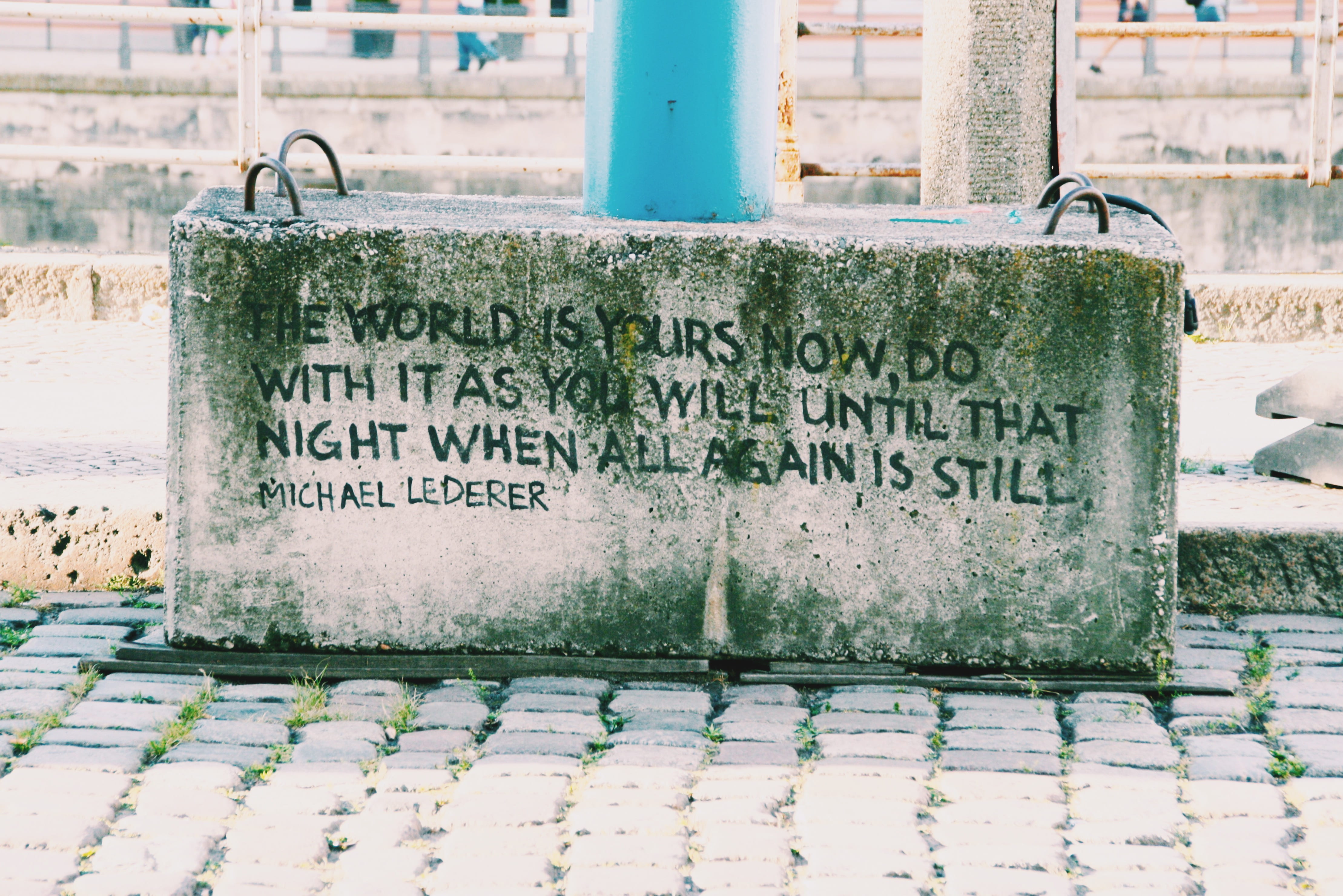 inspiration, poetry, communication, life, urban, words, cold temperature, no people, road, text, berlin, city, 4K, winter, cement, snow, block, gray, column, HD Wallpaper