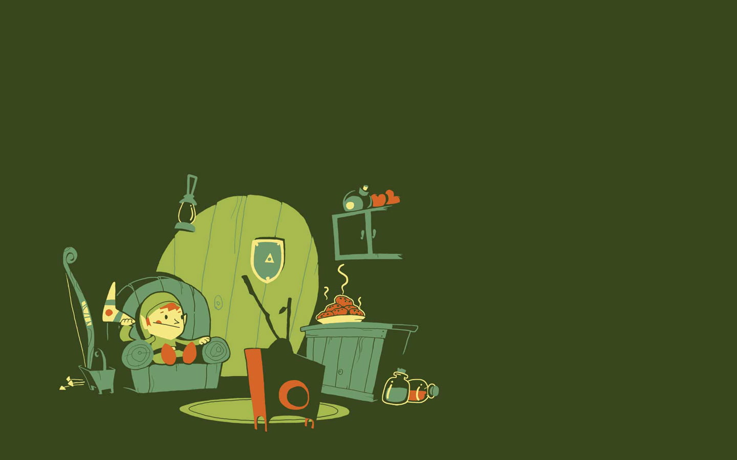 copy space, tv, 720P, front, green color, video games, cut out, colored background, minimalism, boy, communication, outdoors, mode of transportation, chair, HD Wallpaper