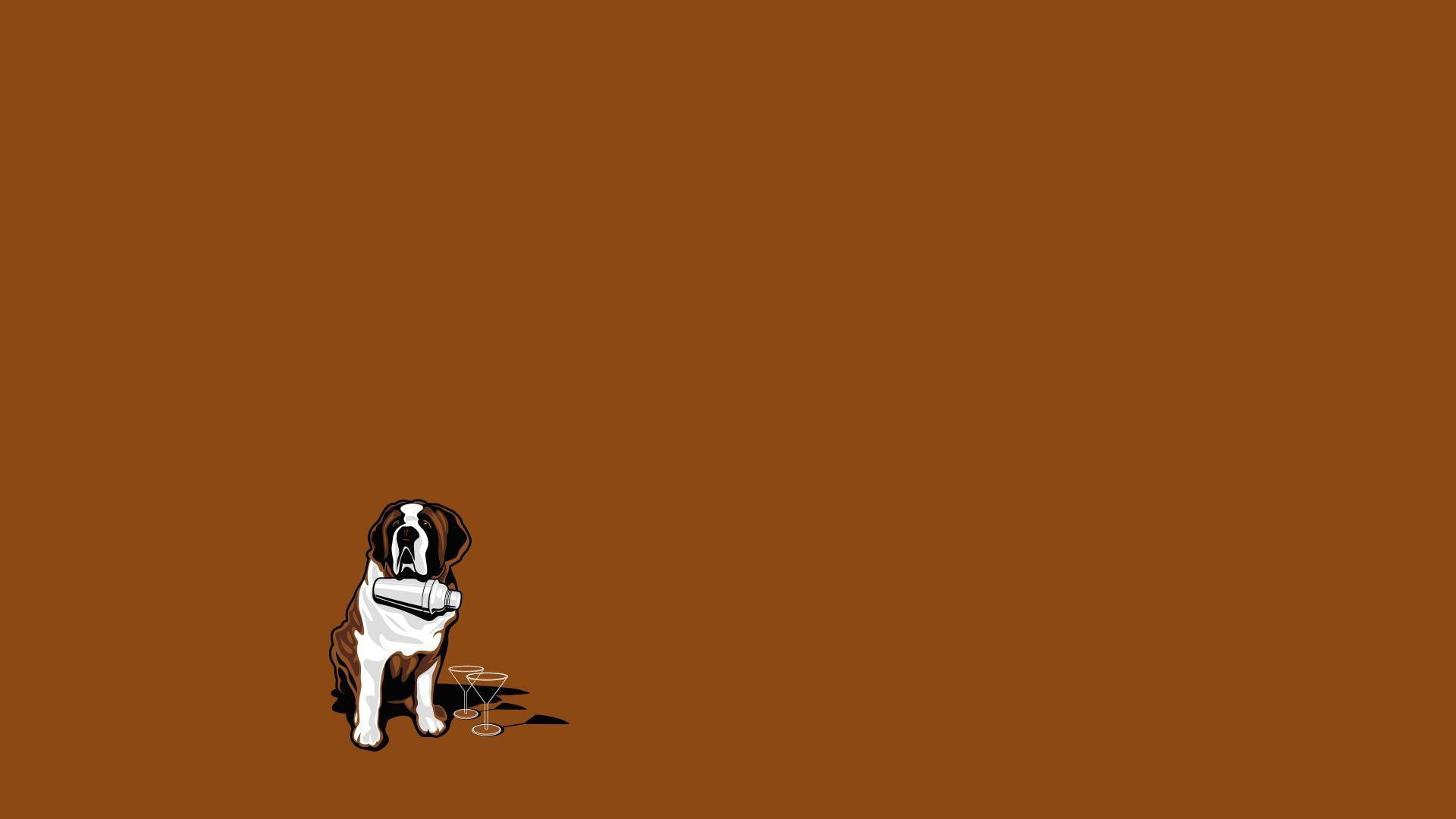 funny, saint bernard, bernard, illustration, 1920x1080, humor, st, 1080P, saint, HD Wallpaper