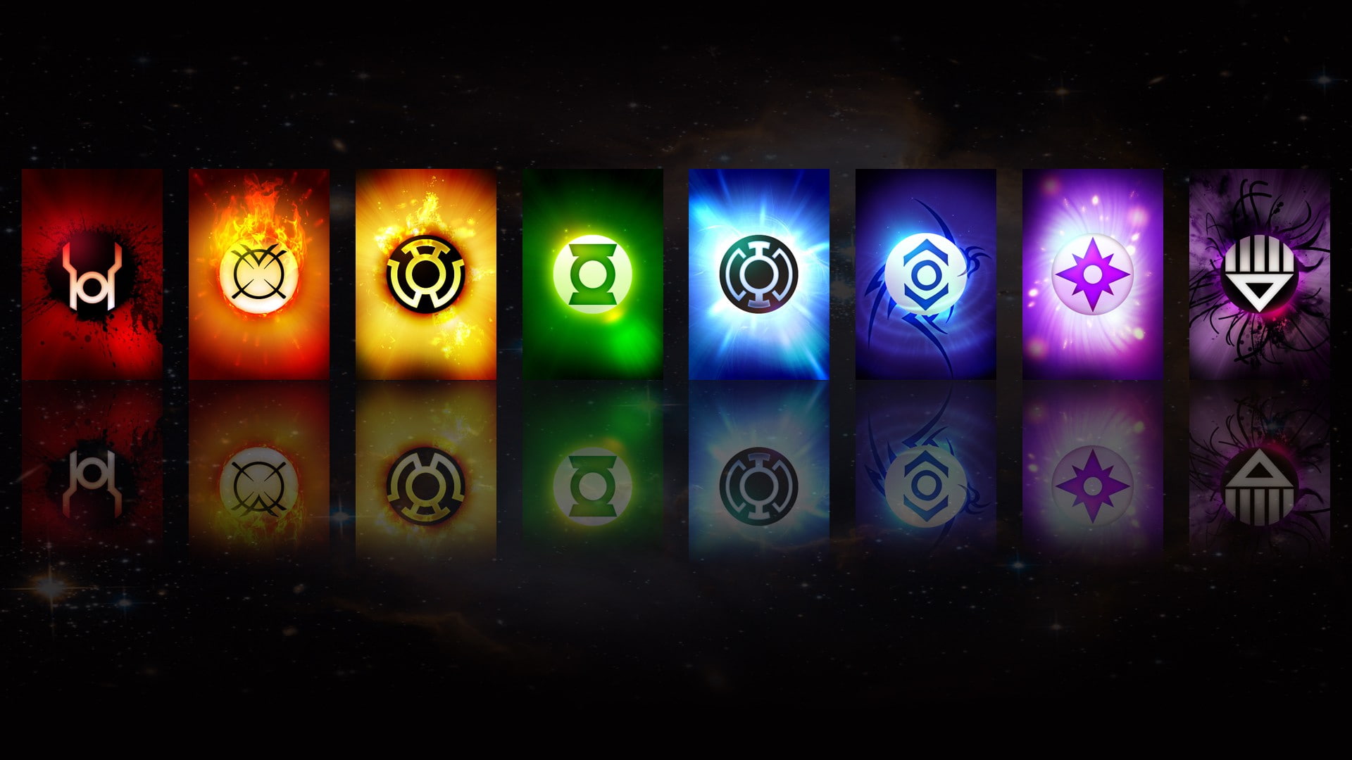 collage, Green Lantern, Lantern Corps, logo, DC Comics, 1080P, HD Wallpaper